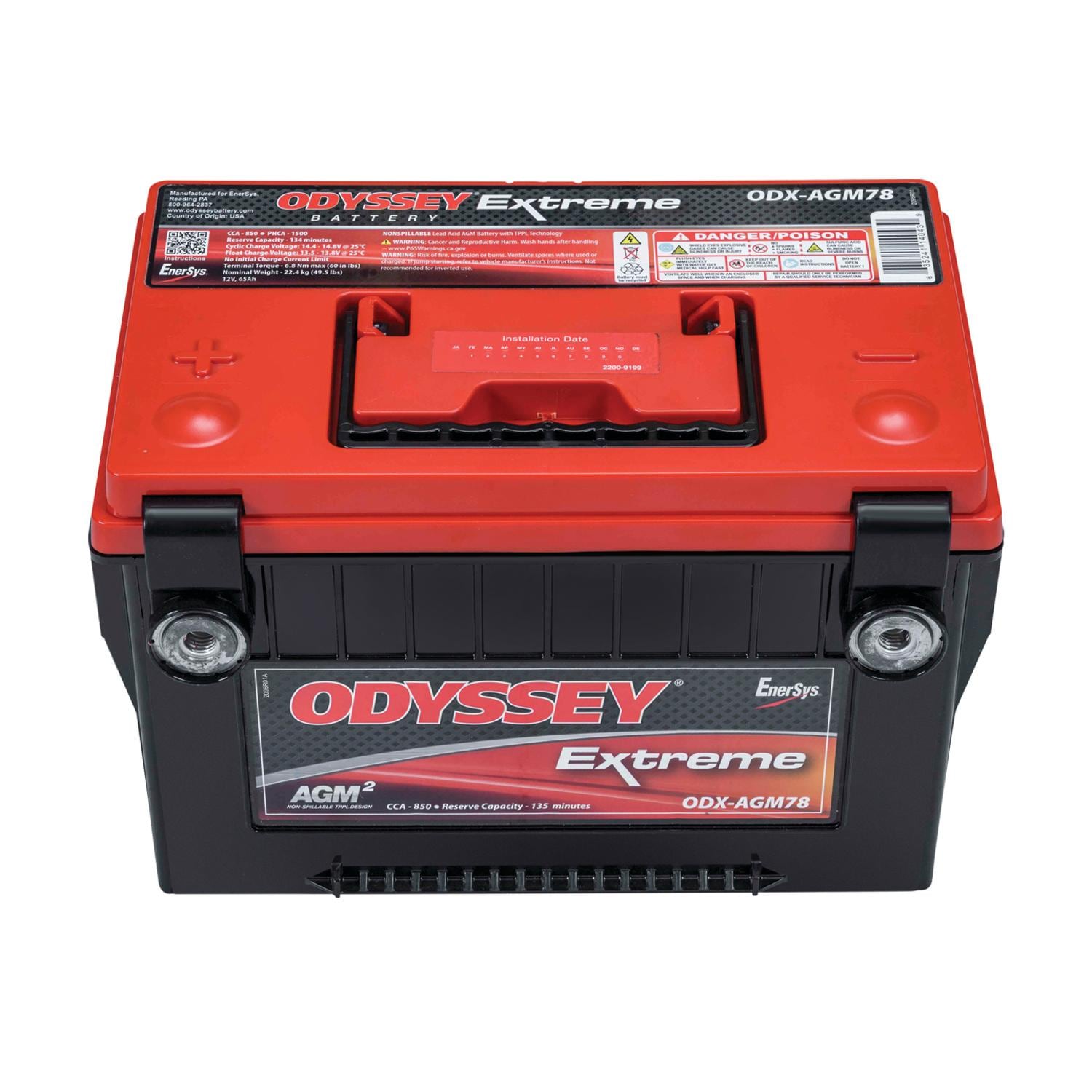 aki00 Odyssey Extreme Group Size 76 Absorbed Glass Mat (AGM) Battery ODX
