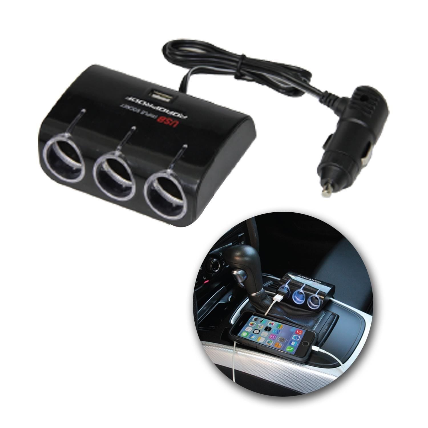 Road Proof 12 Volt Triple Socket Adapter | AutoZone