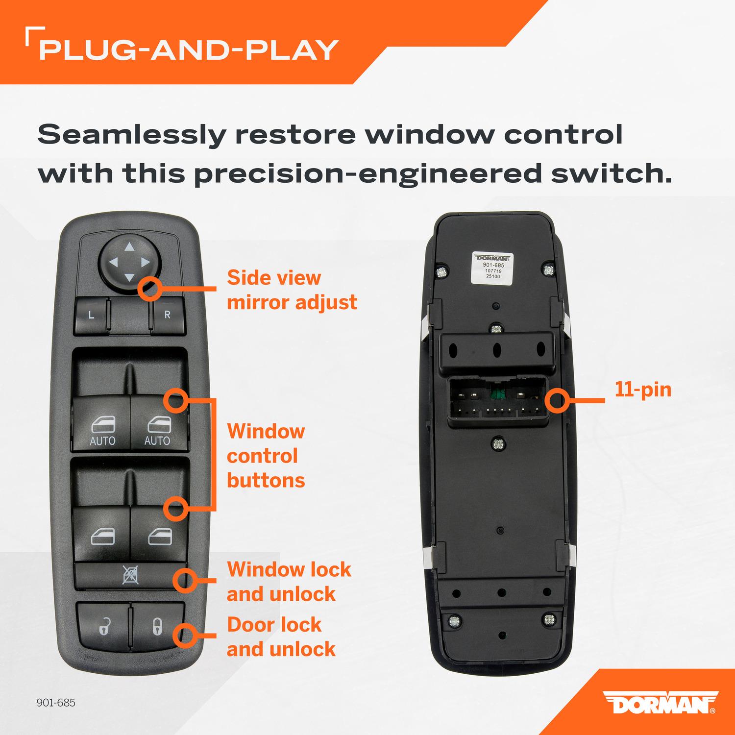 Dorman - OE Solutions Door Window Switch 901-685 | AutoZone