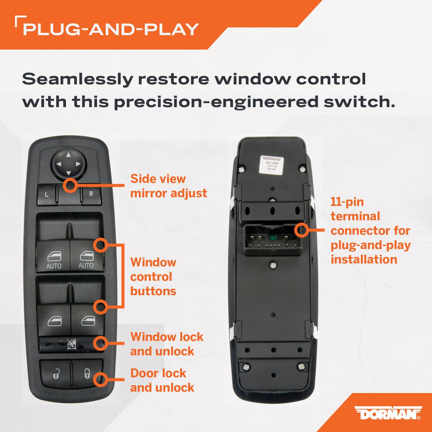 Dorman - OE Solutions Door Window Switch 901-998 | AutoZone