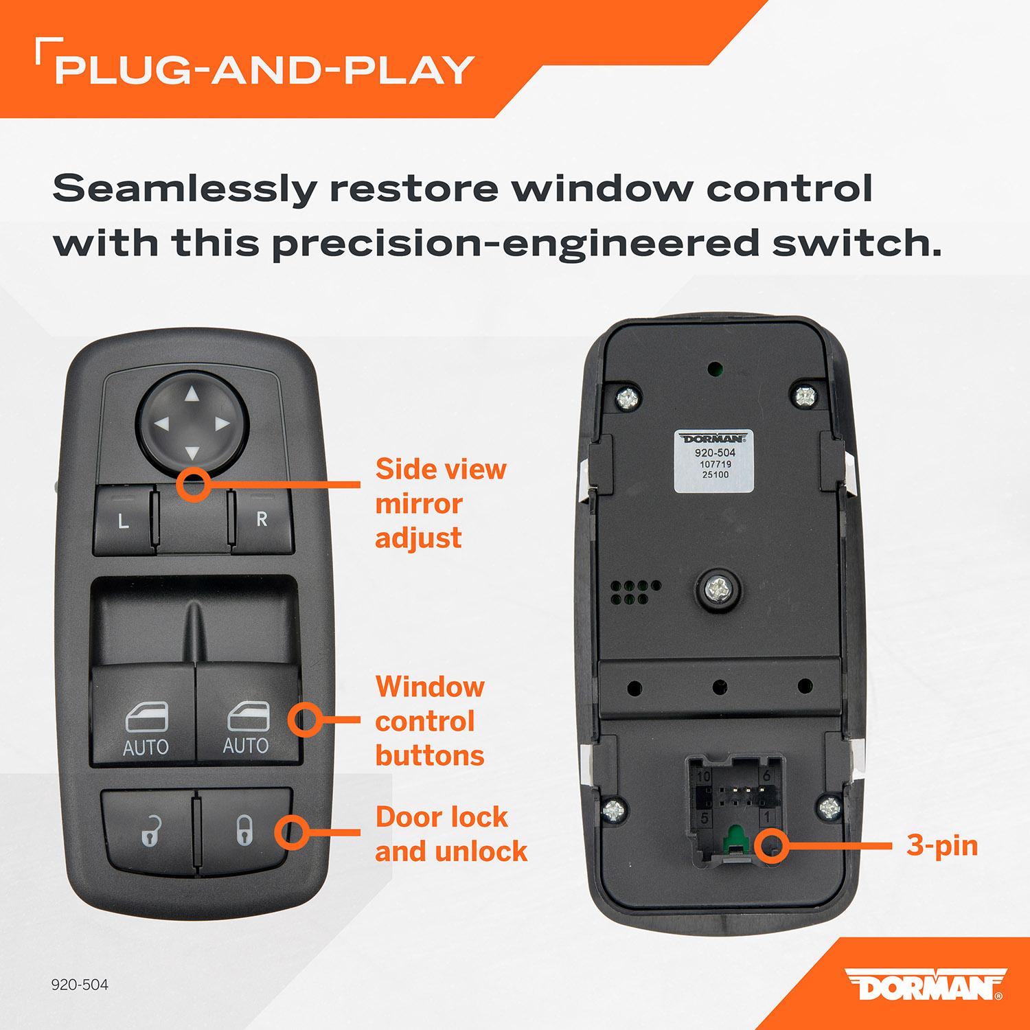 Dorman - OE Solutions Door Window Switch 920-504 | AutoZone