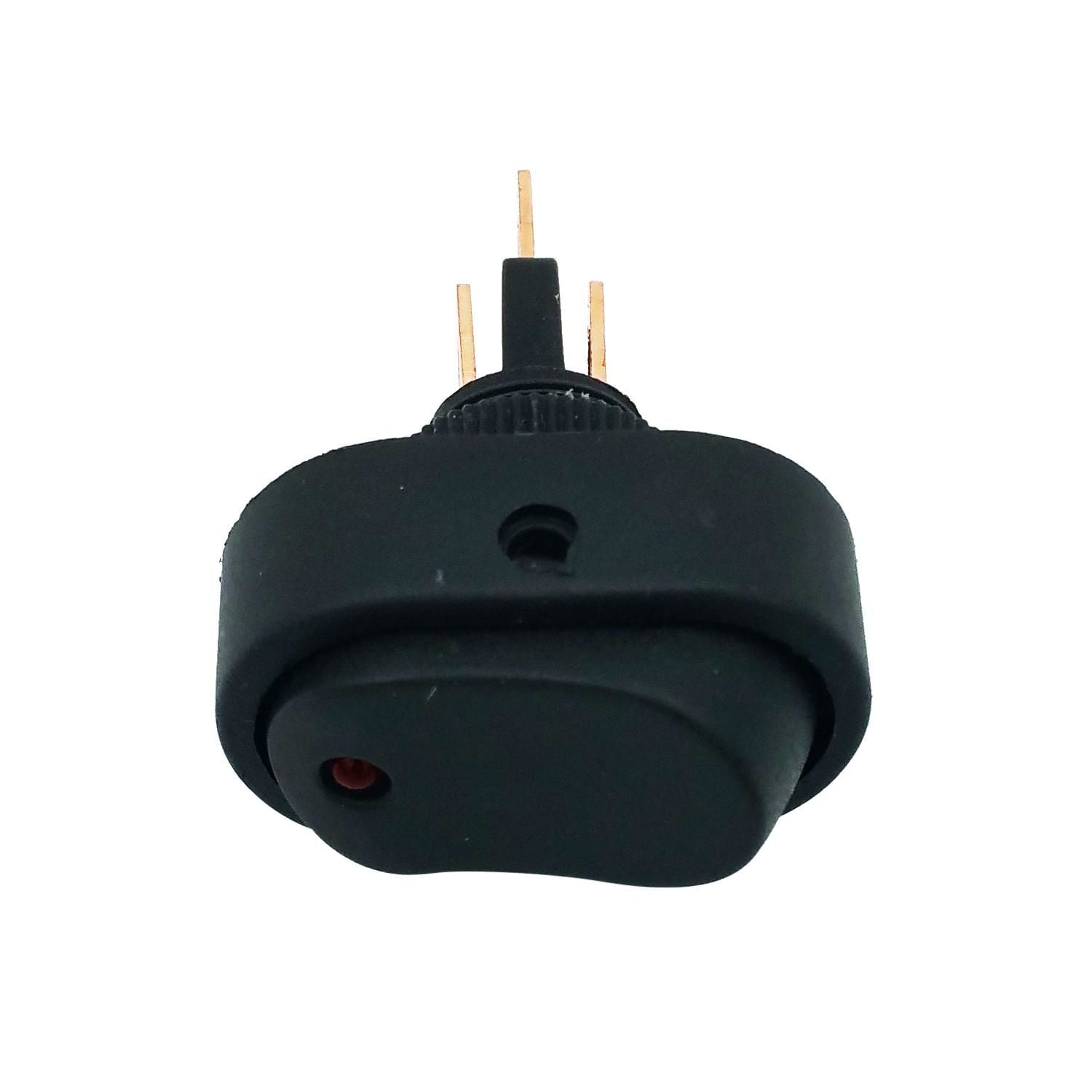 Cambridge 30 Amps Black Oblong with Red LED Glow Rocker Switch