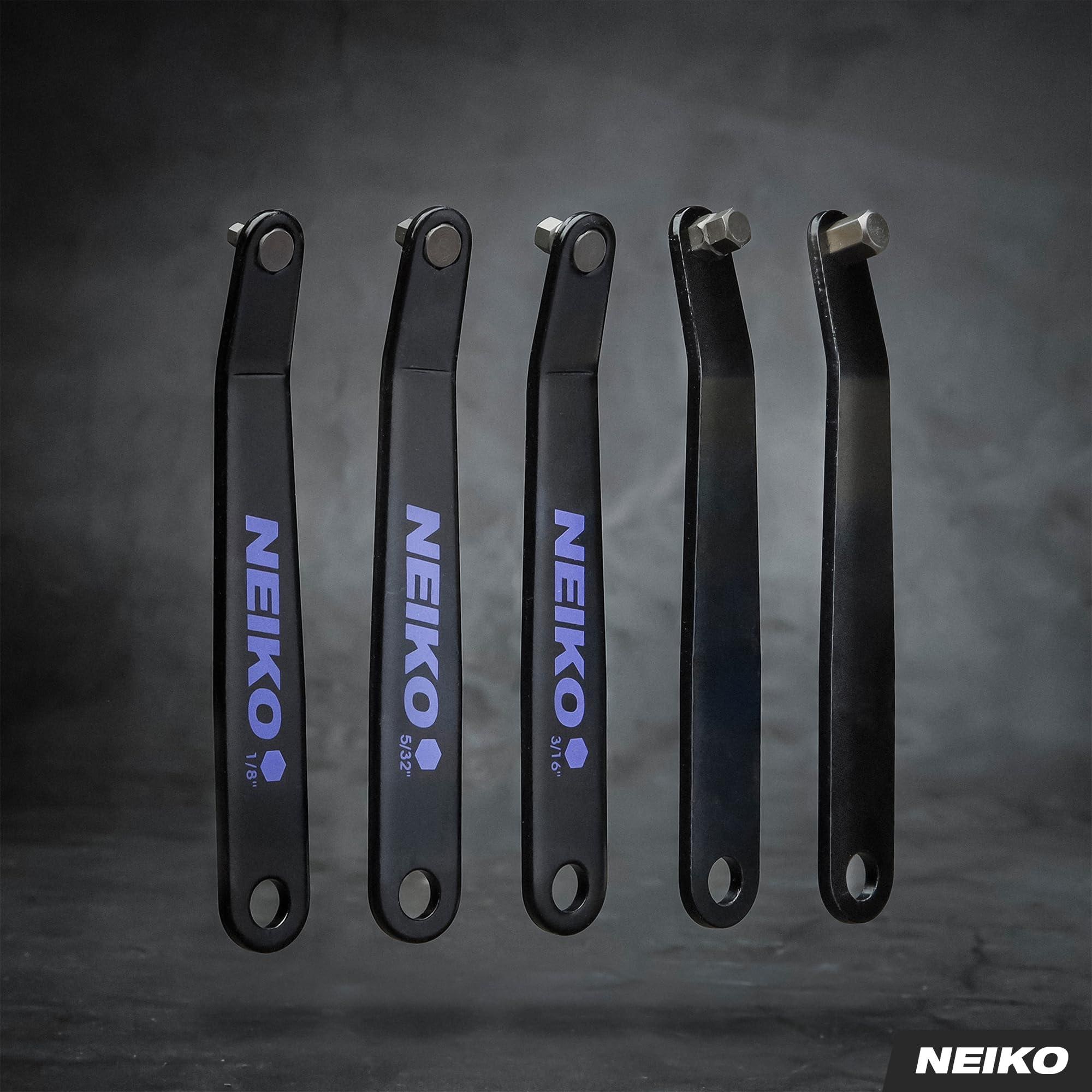 NEIKO 10mm Allen, SAE, S2 Steel, Ultra Low Profile Offset