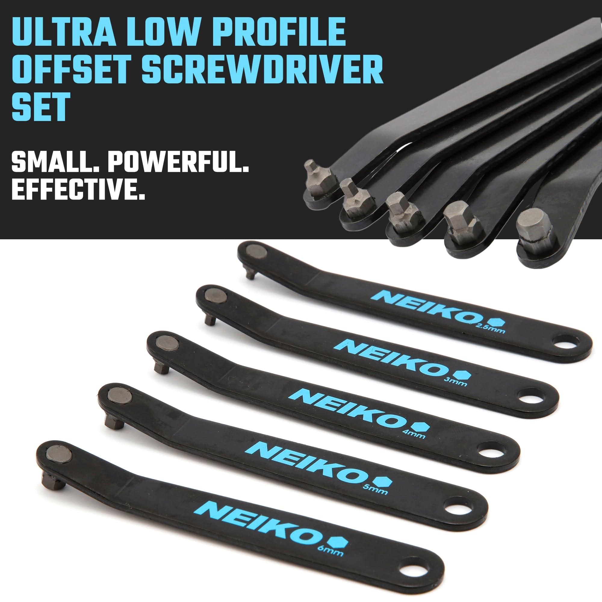 NEIKO S2 Steel, Metric, Allen Bit, Ultra Low Profile Offset