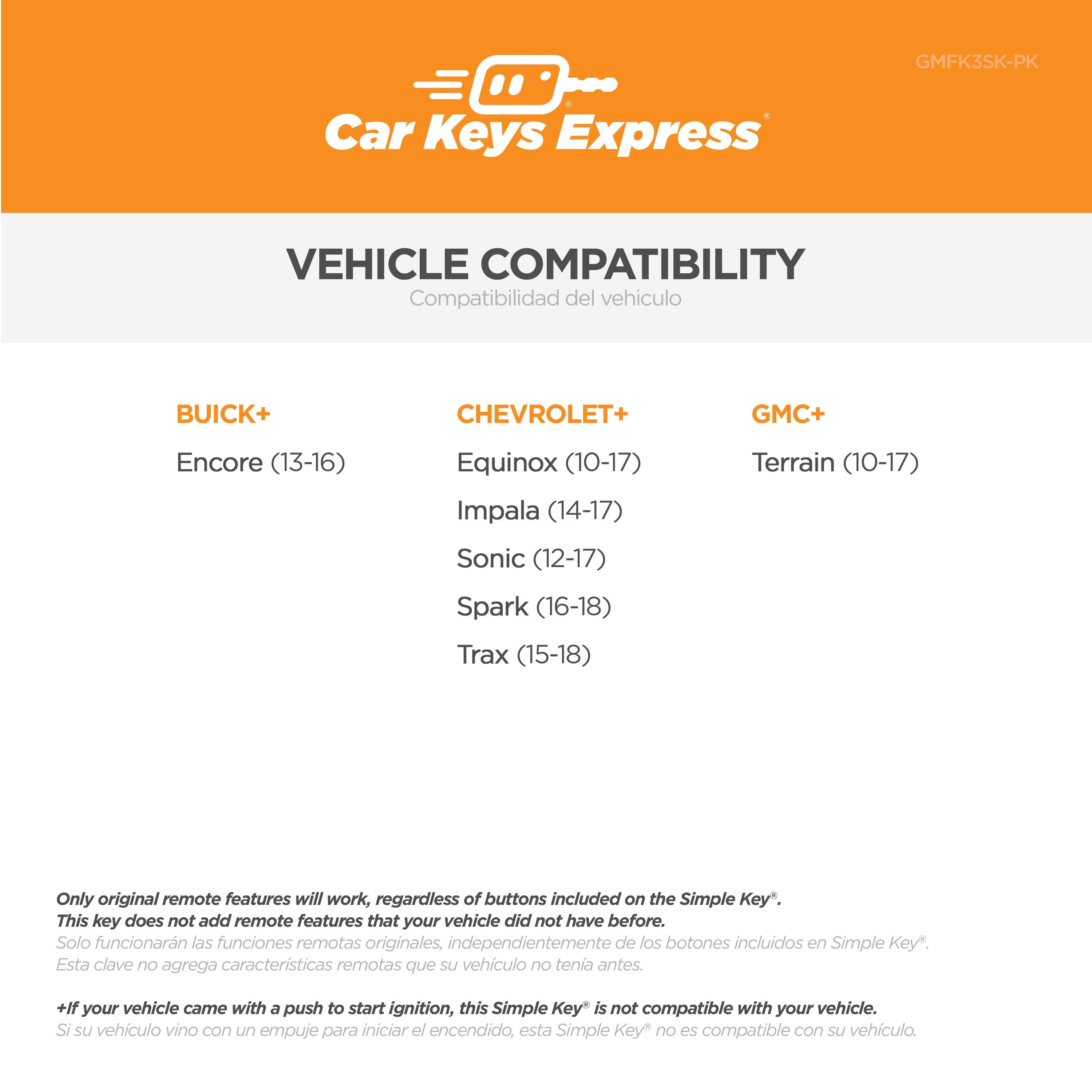 Car Keys Express Vehicle Key GMFK3SK | AutoZone