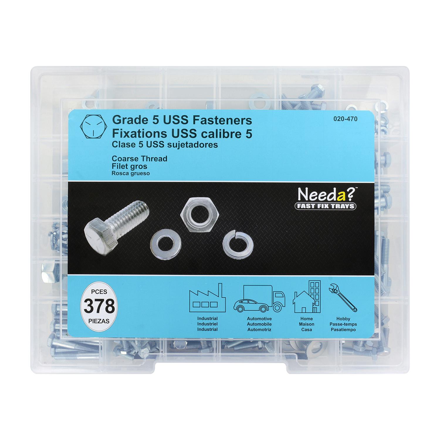 Needa Parts 020-470 Grade 5 USS Fasteners Kit Hardware Assortment