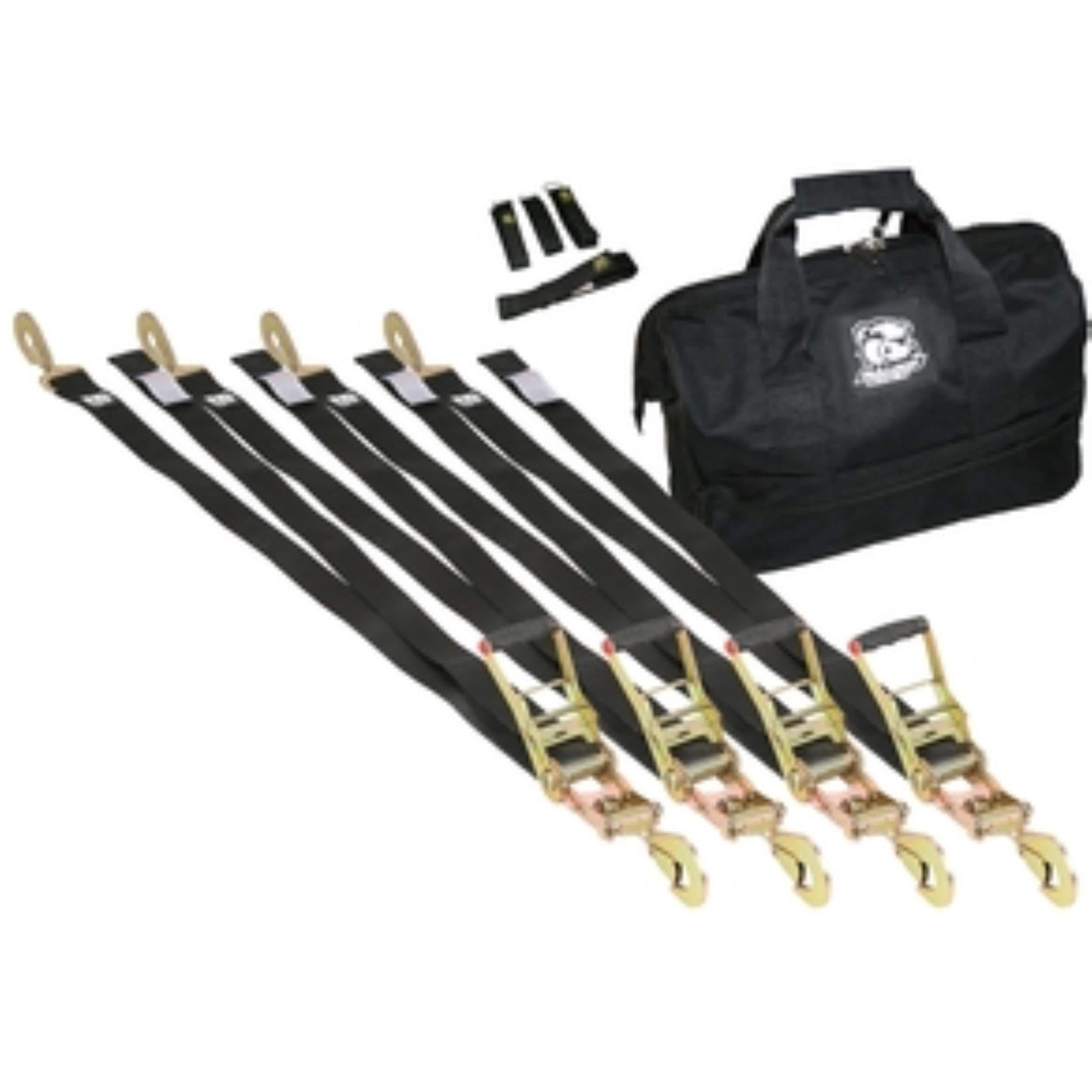 Bulldog Winch Ratcheting Tie Down Strap 10,000lbs Breaking Strength Kit 9 Pack for Hyundai