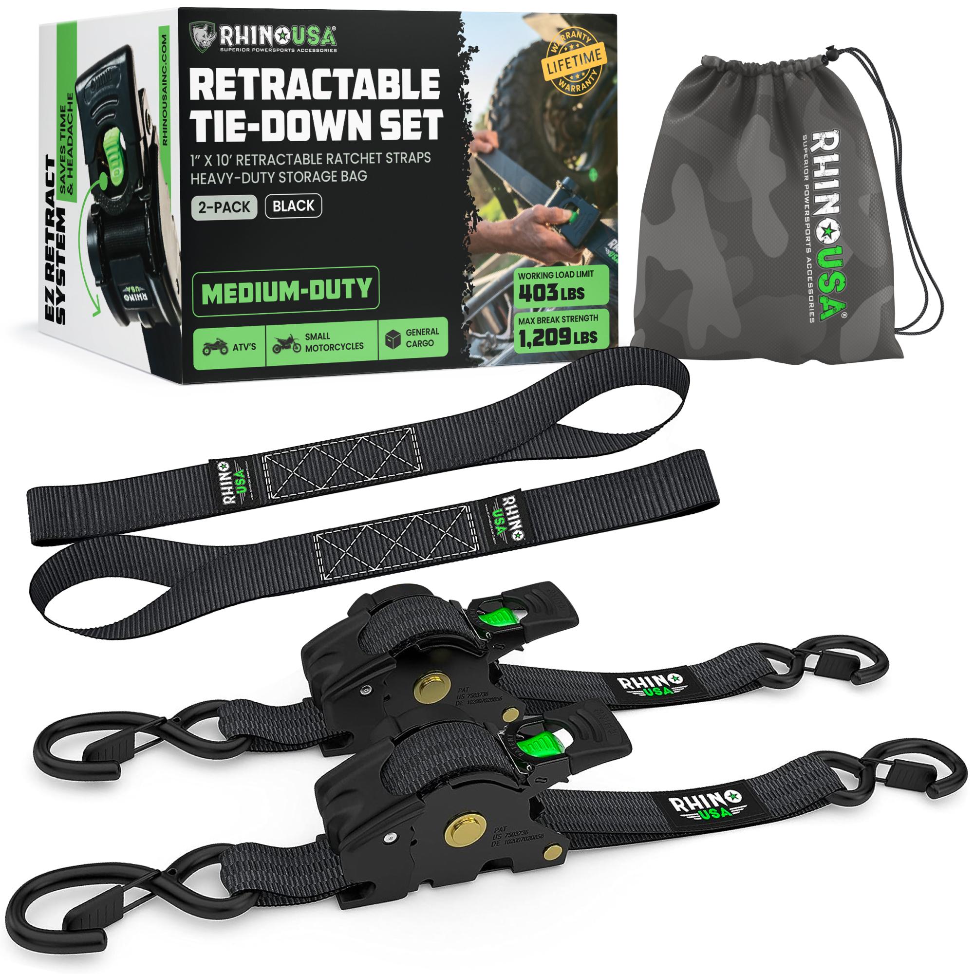 Rhino USA  Ratchet Tie Down Strap Kit TD-RSRE1X10-2BLK for Hyundai