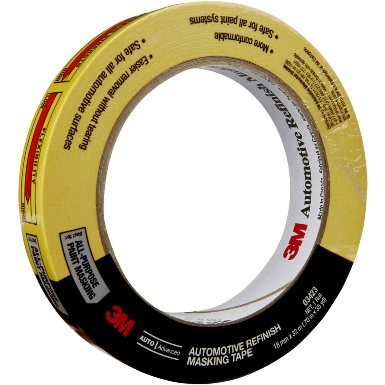 3M Yellow 18mm X 32m Auto Refinish Tape | AutoZone