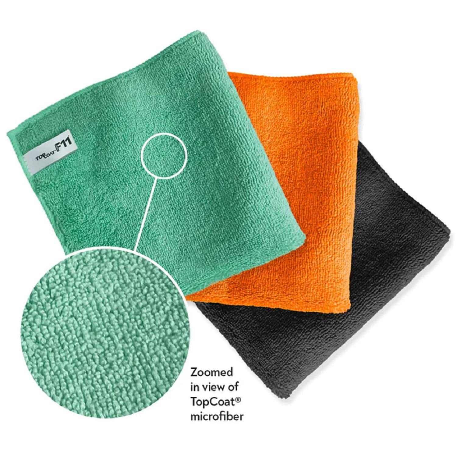 TopCoat Black Microfiber Towel