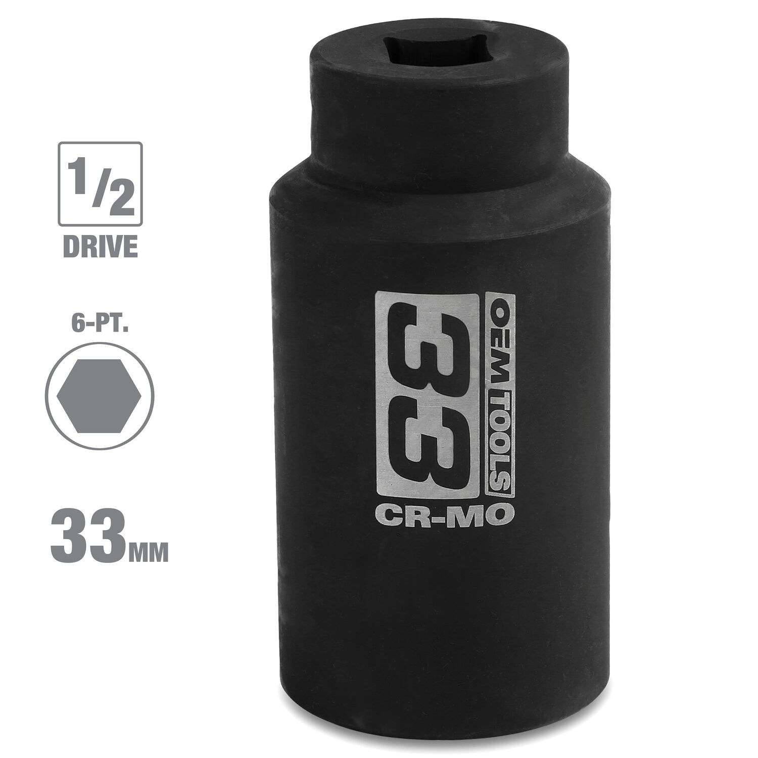 OEMTOOLS 1/2in Drive 33mm 6 Point Axle/Nut Socket | AutoZone