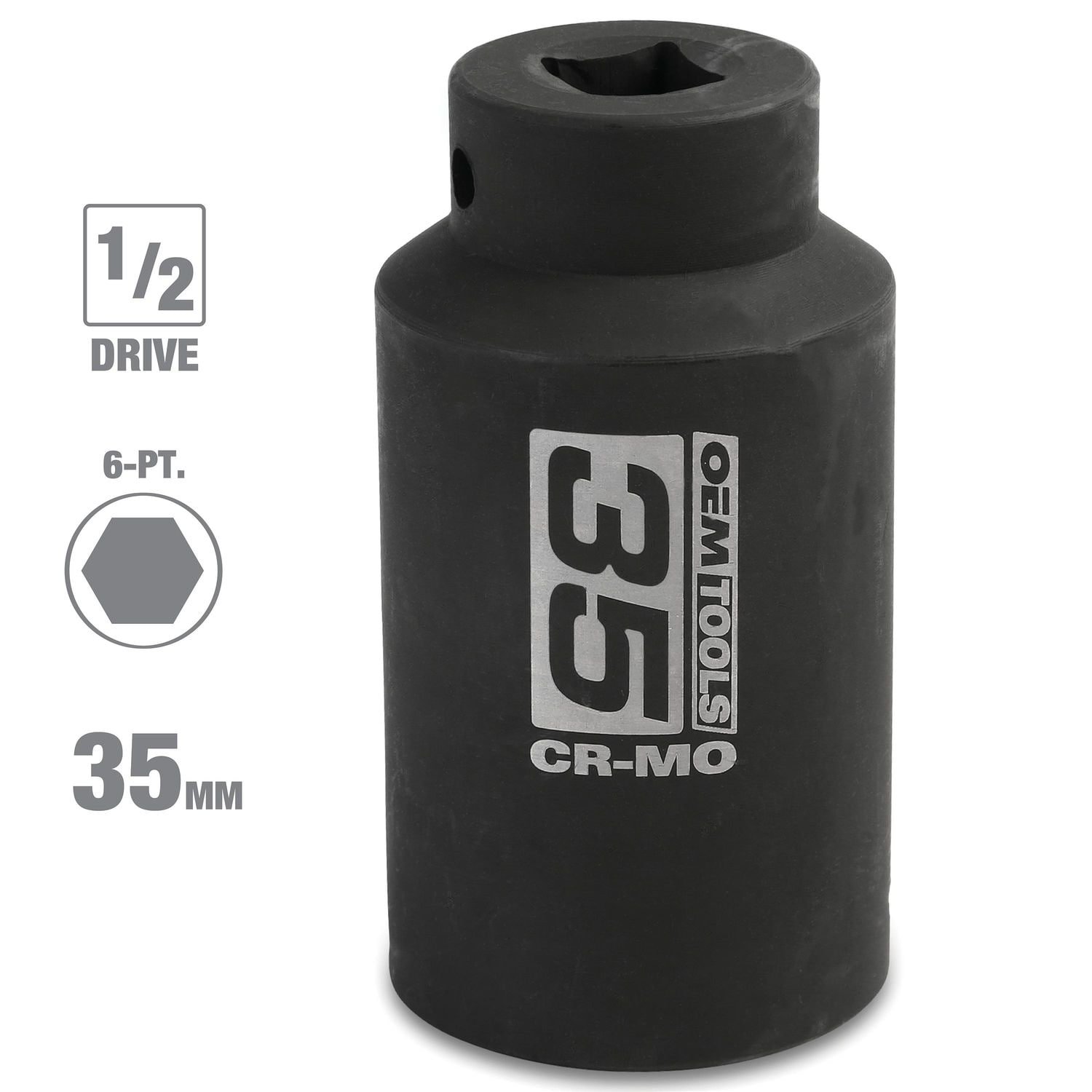 OEMTOOLS 1/2in Drive 35mm 6 Point Axle/Spindle Nut Socket | AutoZone