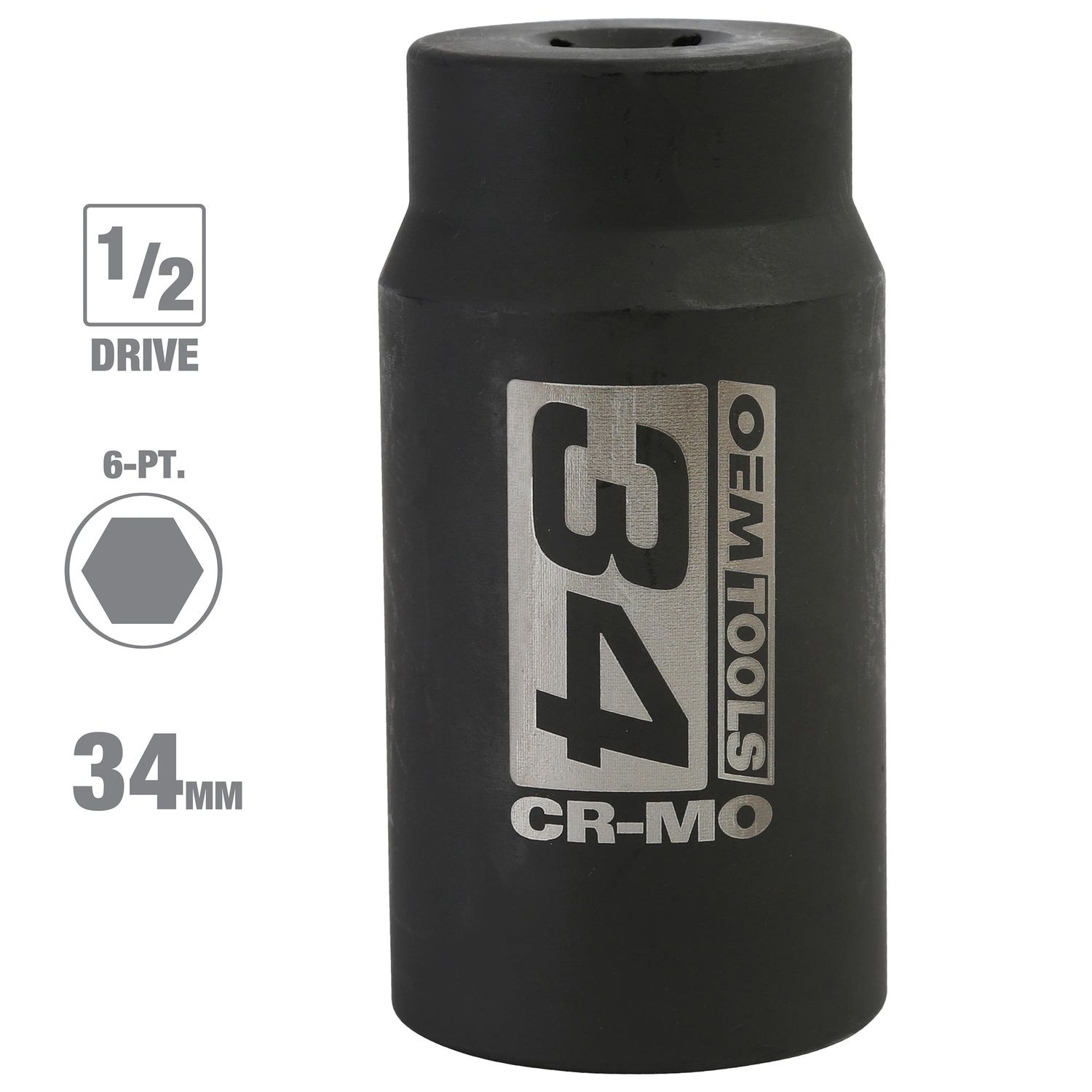 OEMTOOLS 1/2in Drive 34mm 6 Point Axle/Spindle Nut Socket | AutoZone