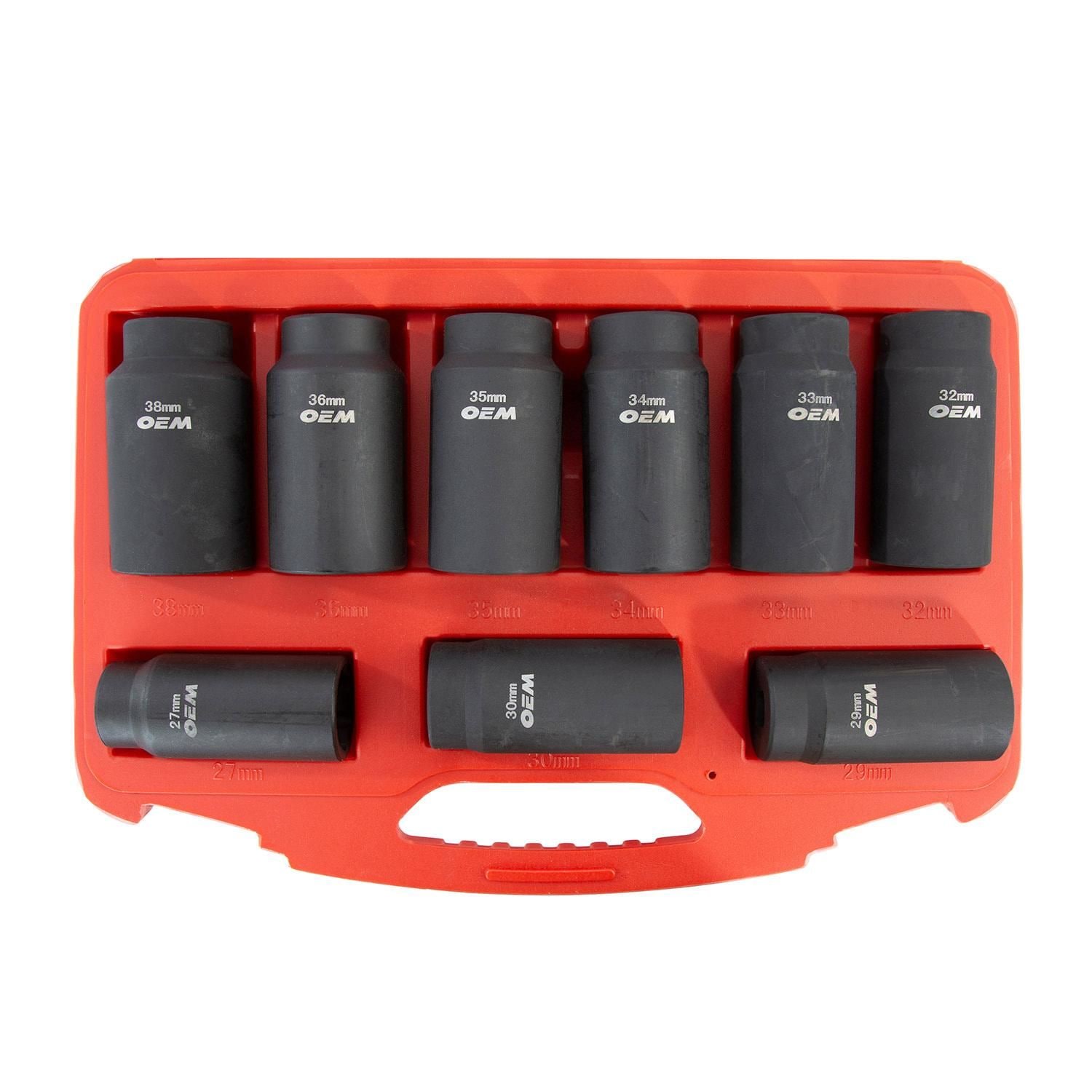 OEMTOOLS 1/2in Drive Deluxe 6 Point Axle/Spindle Nut Socket Set 9