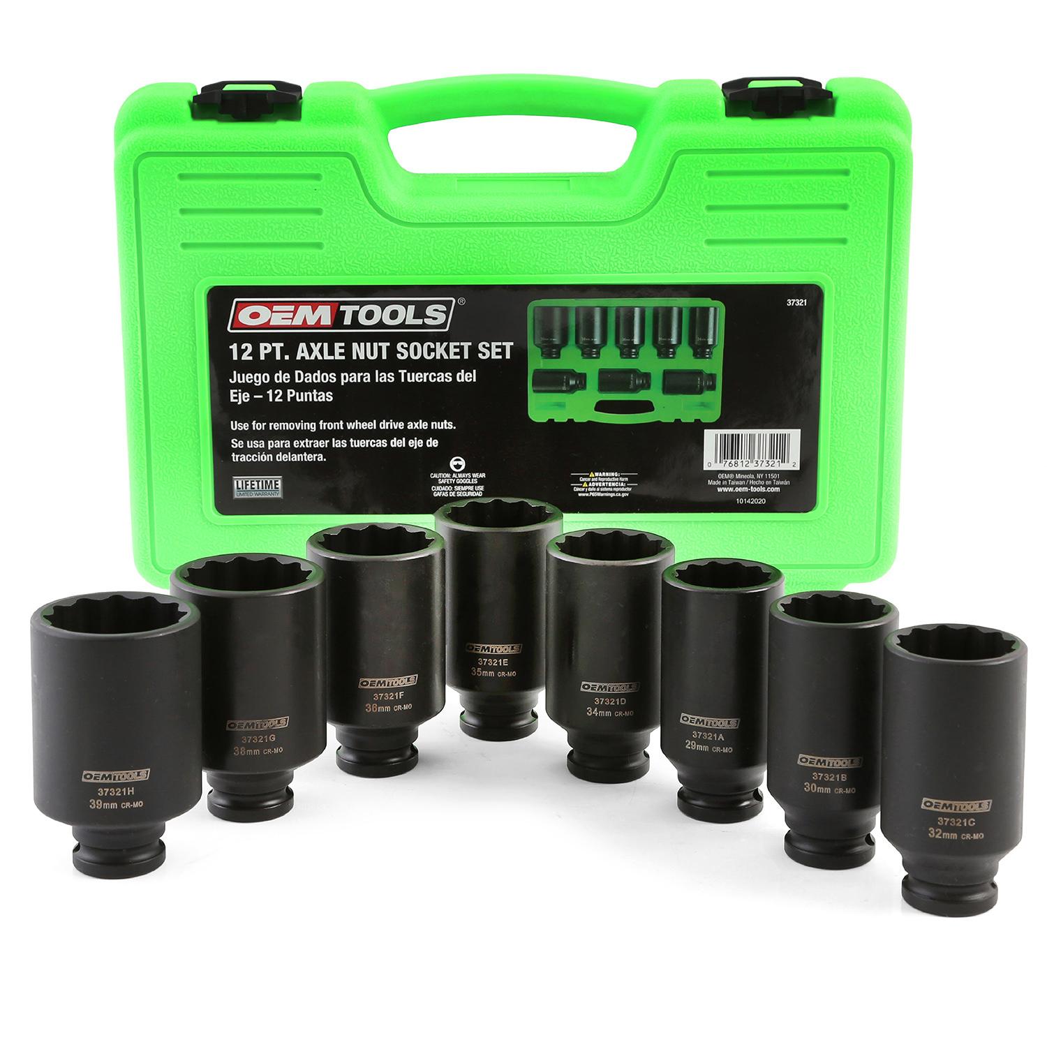 OEMTOOLS 12 Point Axle Nut Socket Metric 8 Piece | AutoZone
