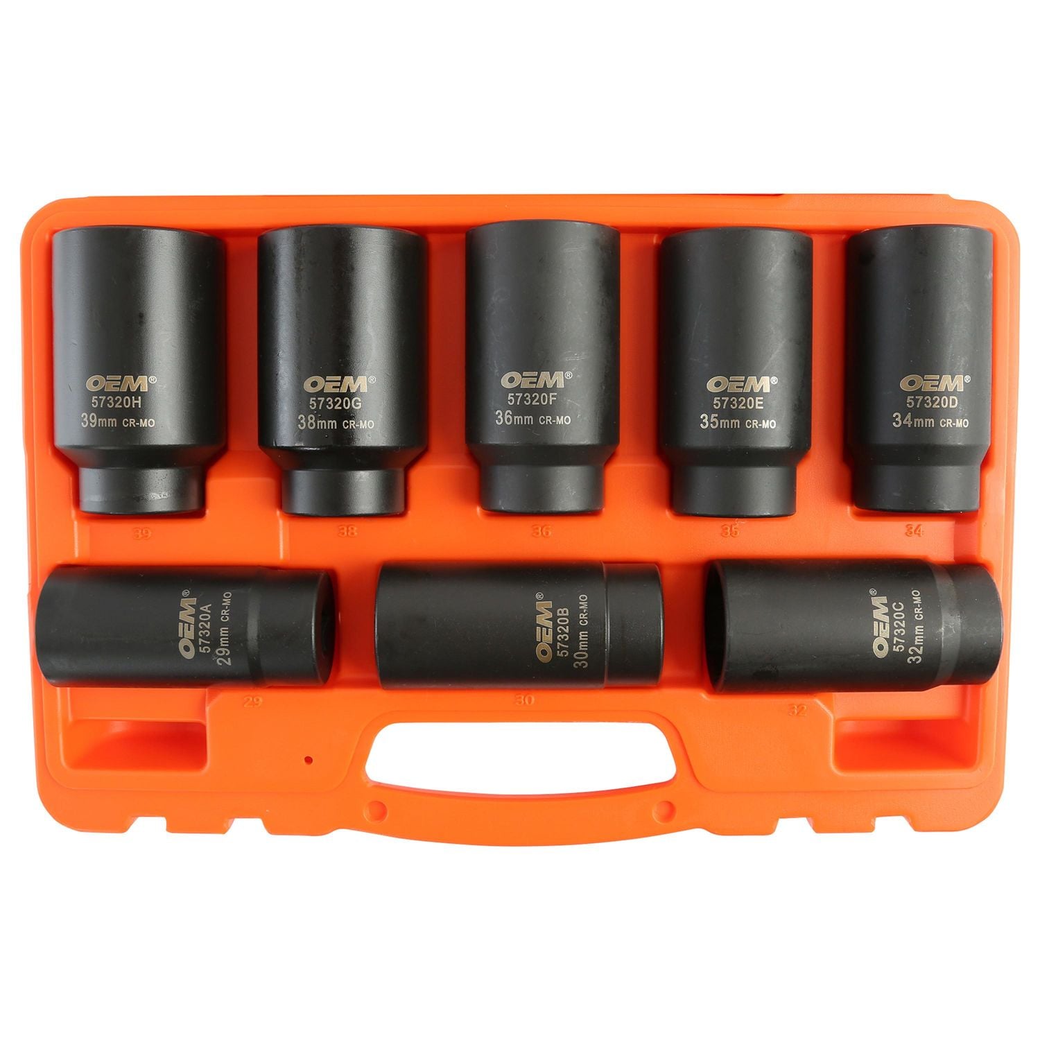 OEMTOOLS 1/2in Drive 6 Point Axle/Spindle Nut Socket Set 8 Piece