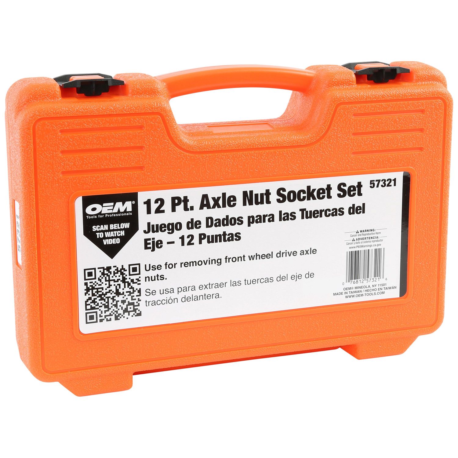 OEMTOOLS 1/2in Drive 12 Point Axle/Spindle/Nut Socket Set 8 Piece