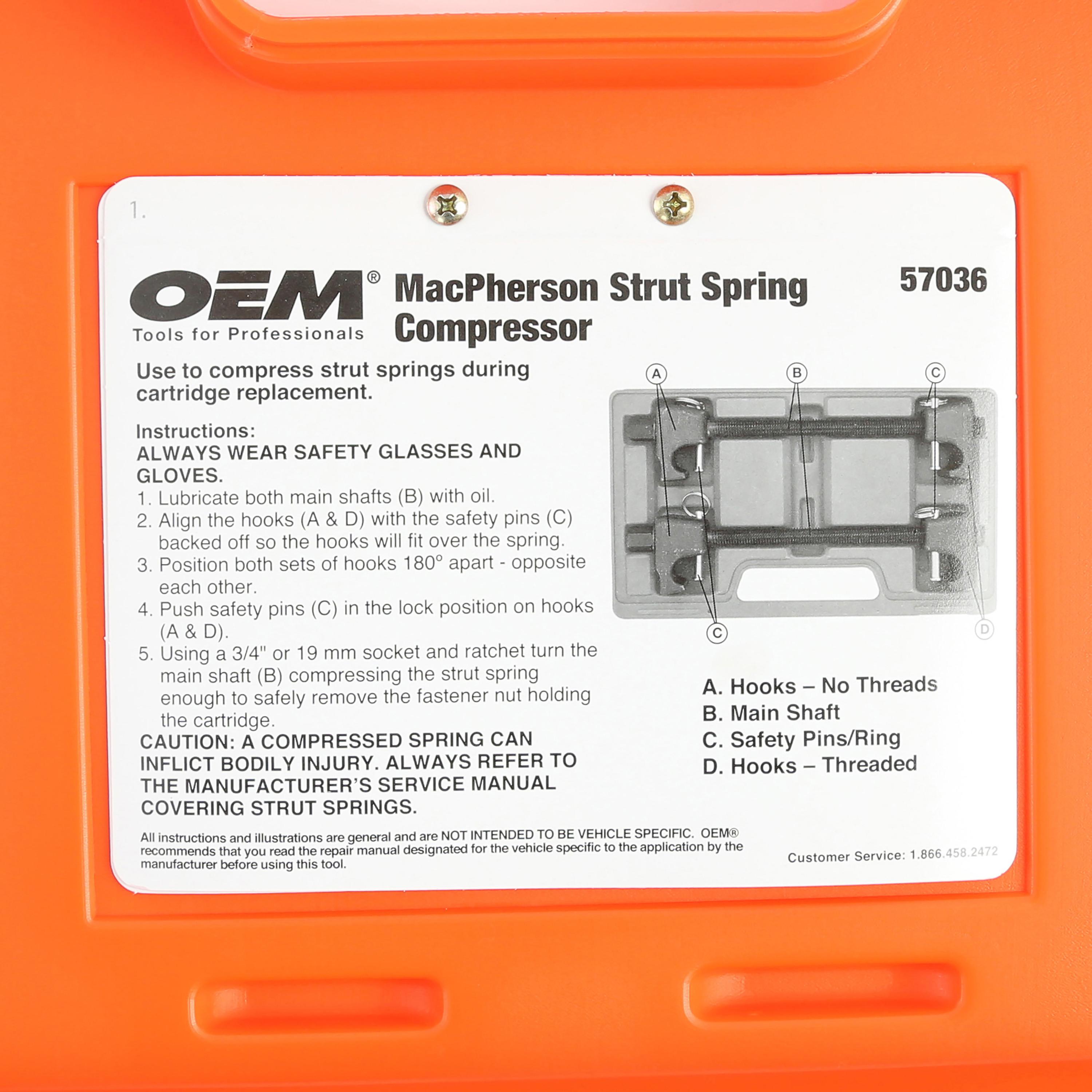 OEMTOOLS 27036 MacPherson Strut Spring Compressor | AutoZone