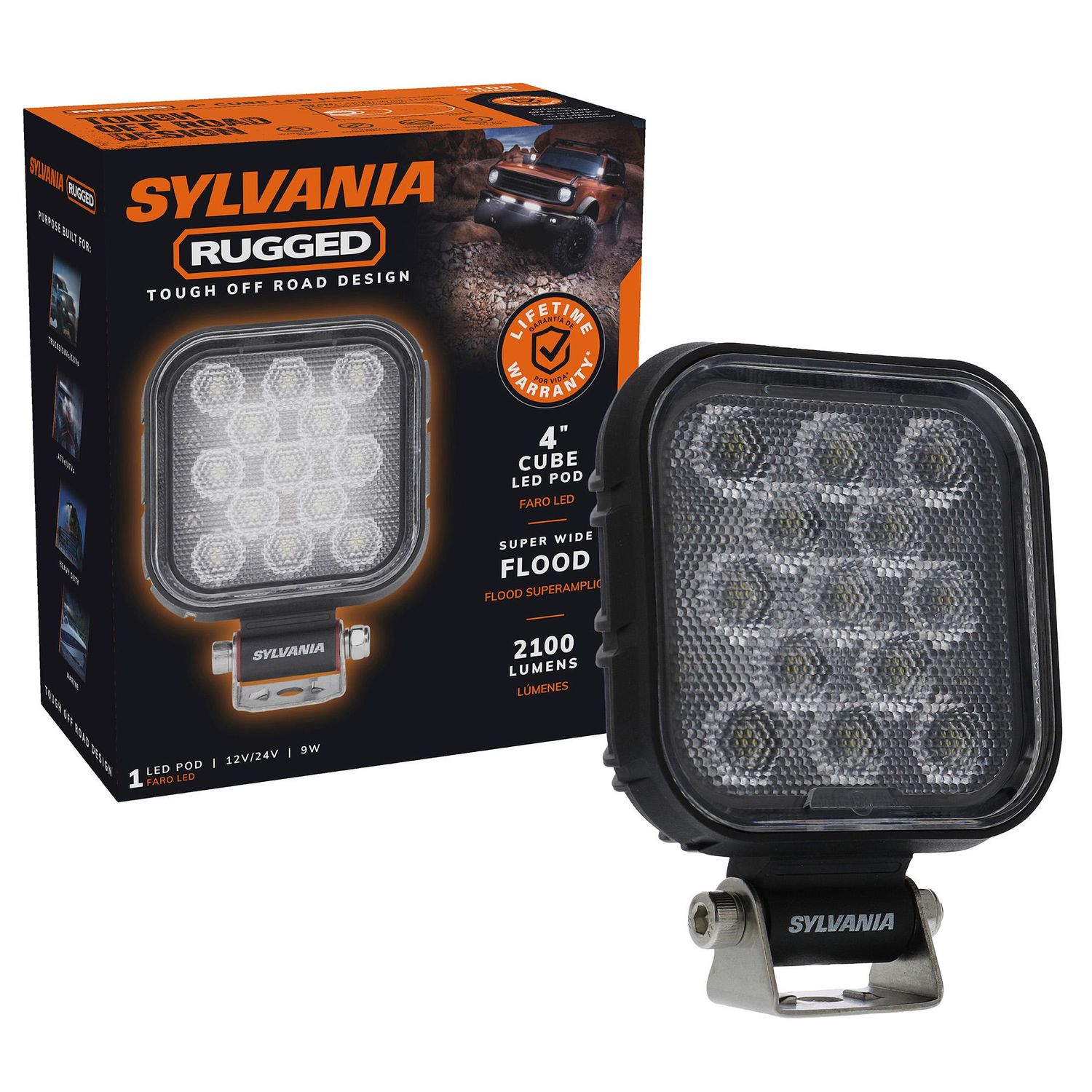 Sylvania 4in Rugged Cube LED Pod | AutoZone