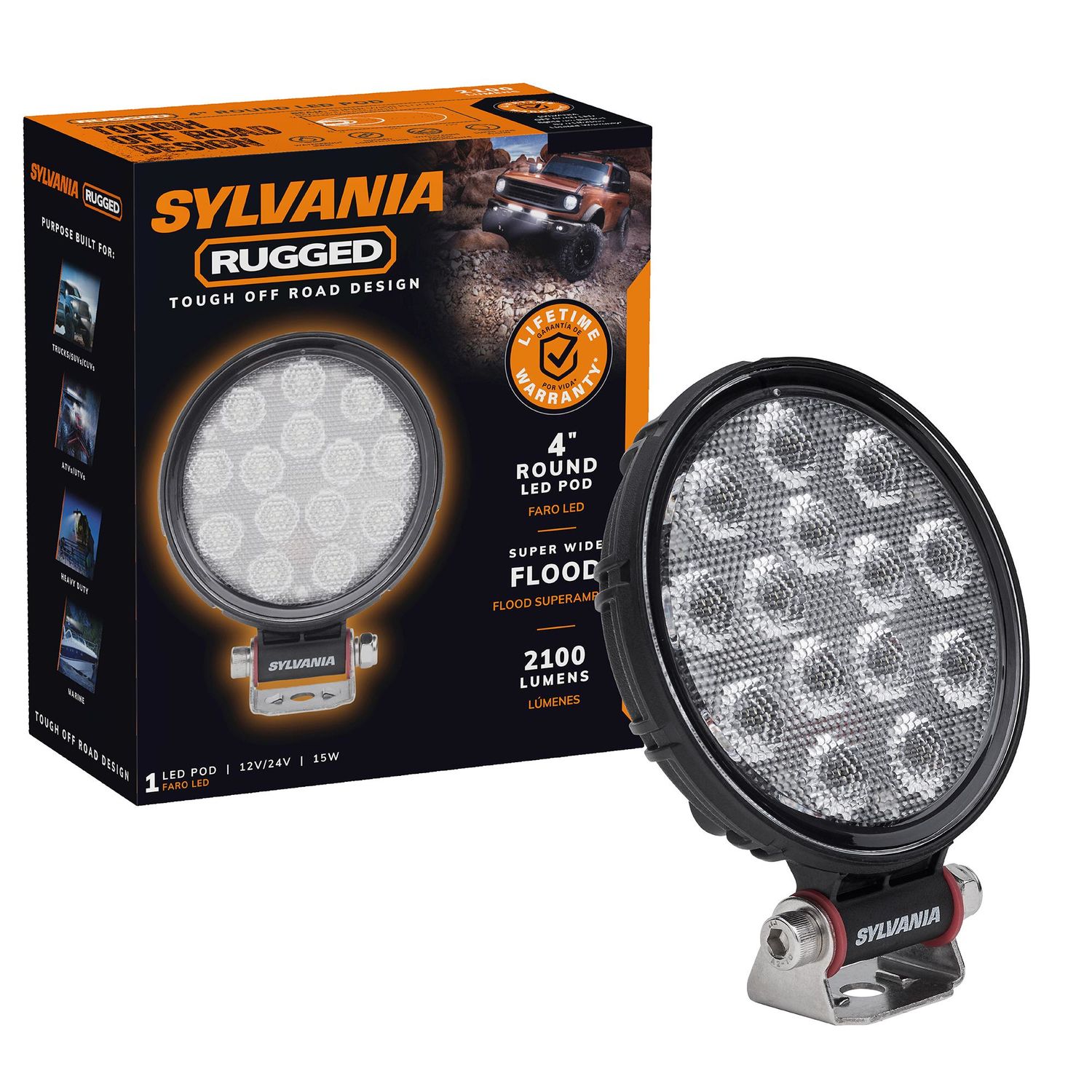 Sylvania 4in Round Rugged LED Pod | AutoZone