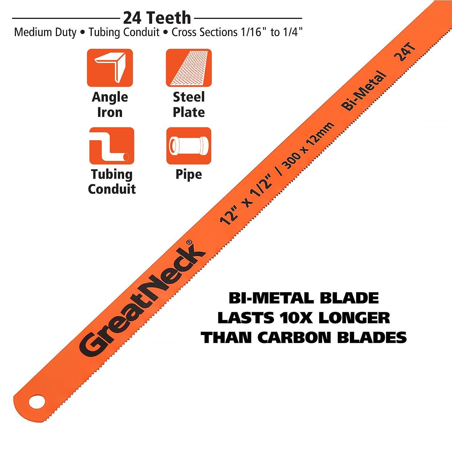Great Neck 12in 24 TPI Hacksaw Blade 10 Piece | AutoZone