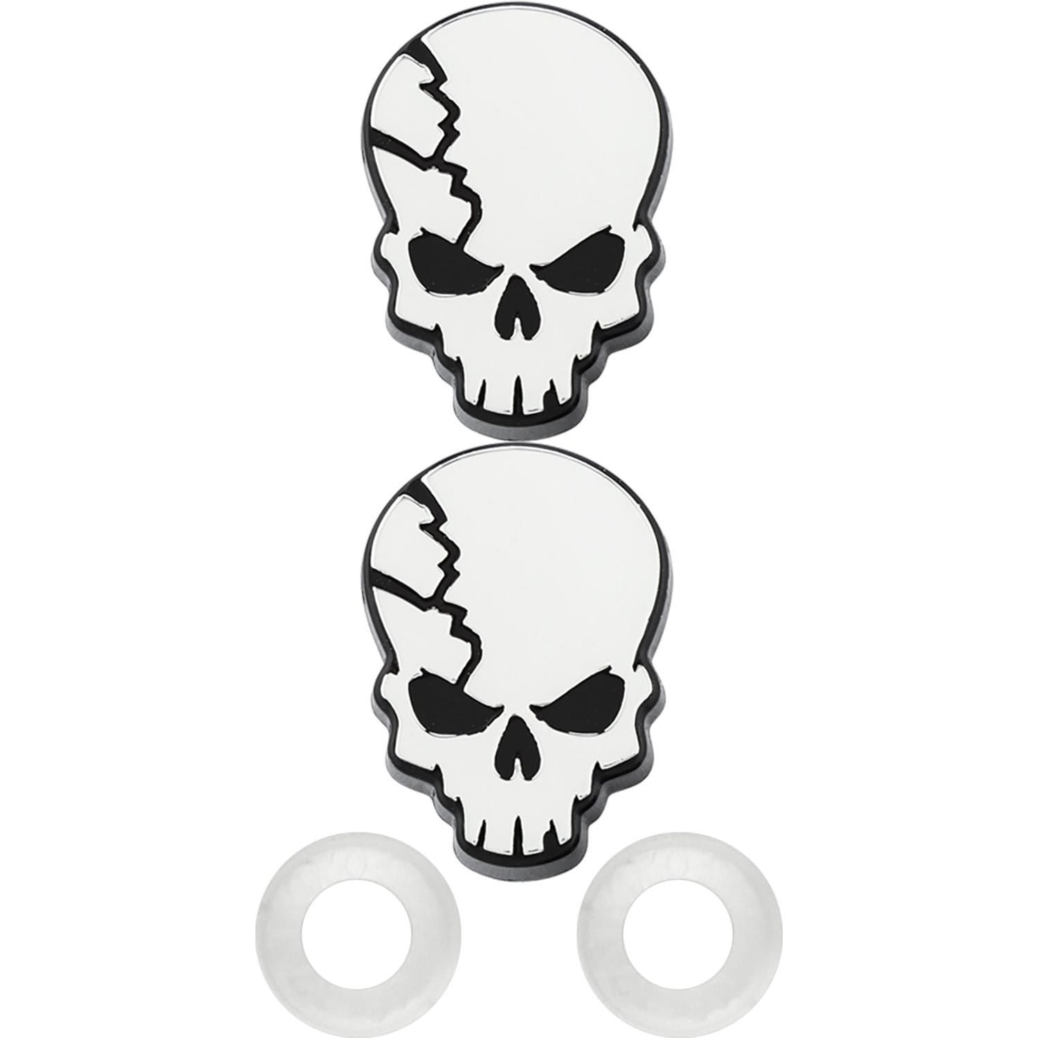 Cruiser Accessories Chrome Skull License Frame Fastener Caps | AutoZone