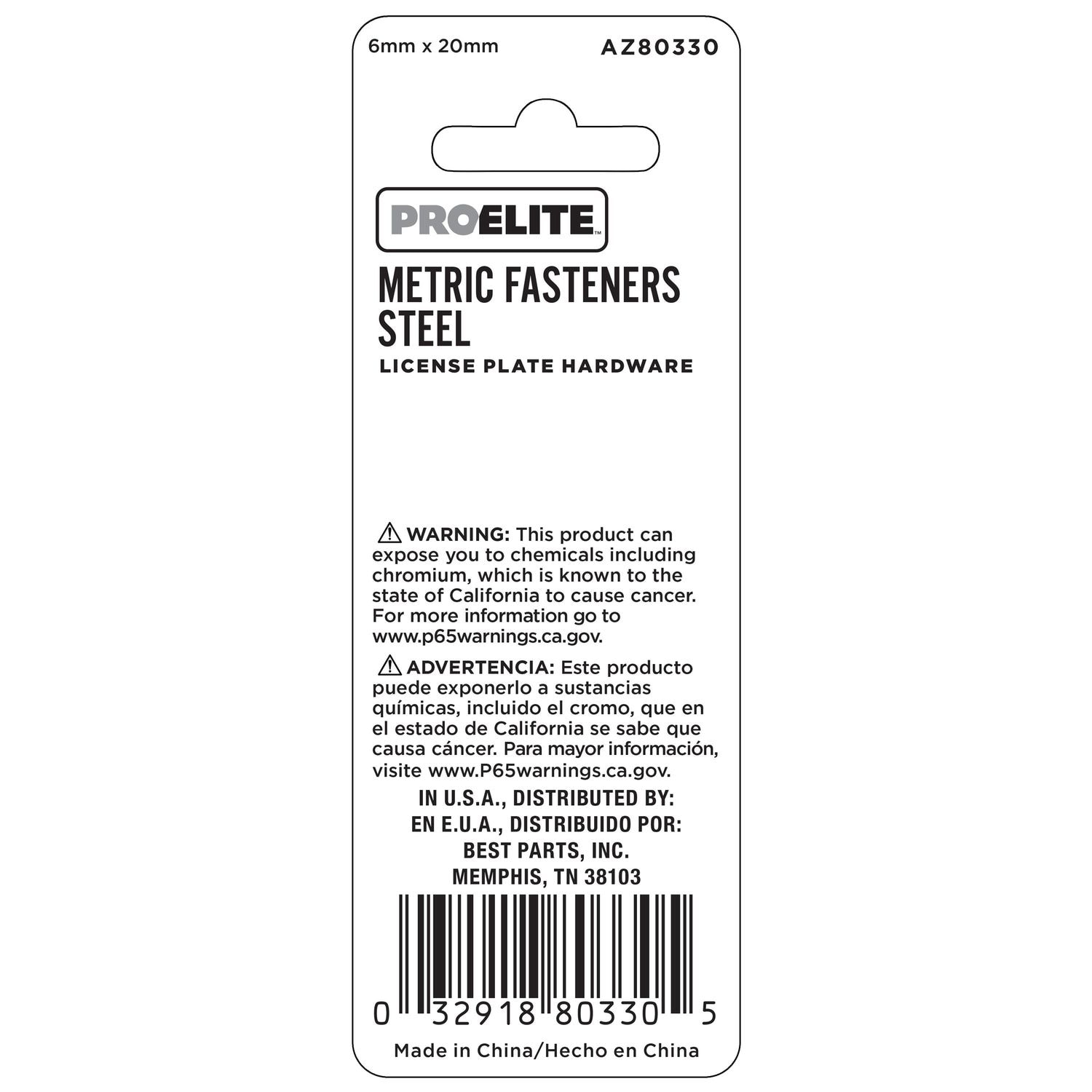 ProElite Steel Metric License Plate Fasteners | AutoZone