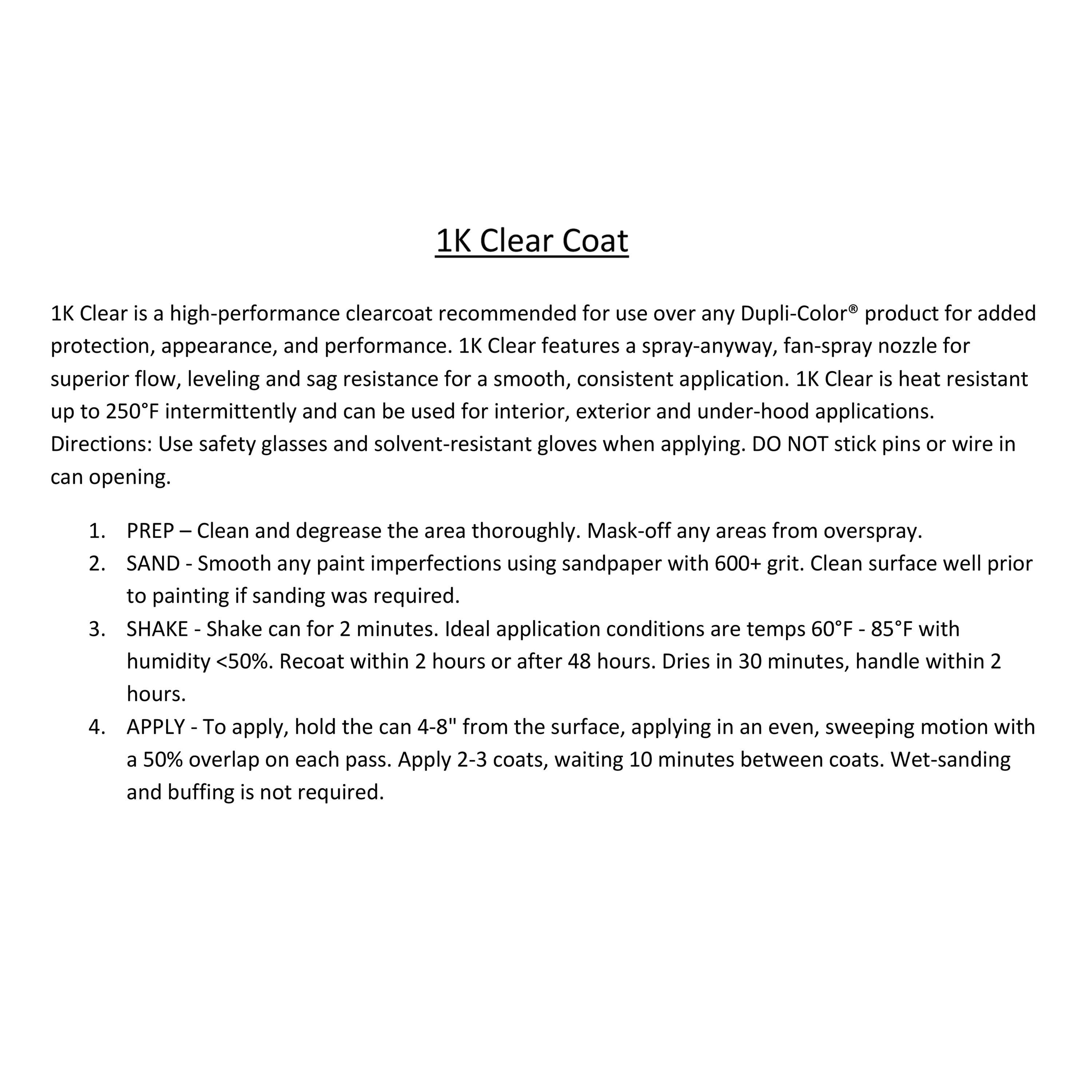 Dupli-Color 1K Clear Extreme Matte Finish Paint 12Oz