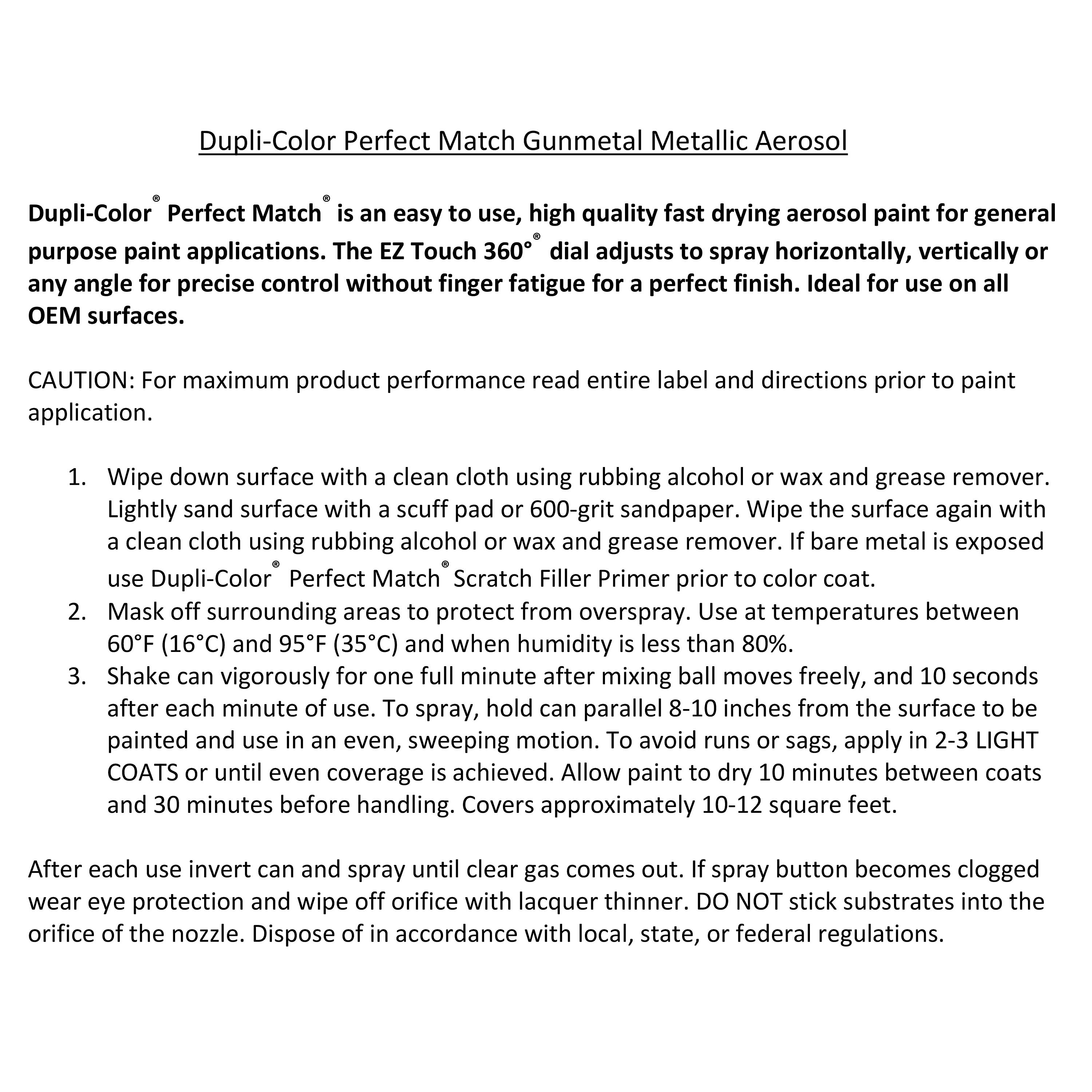 Dupli-Color Gun Metal Metallic Paint