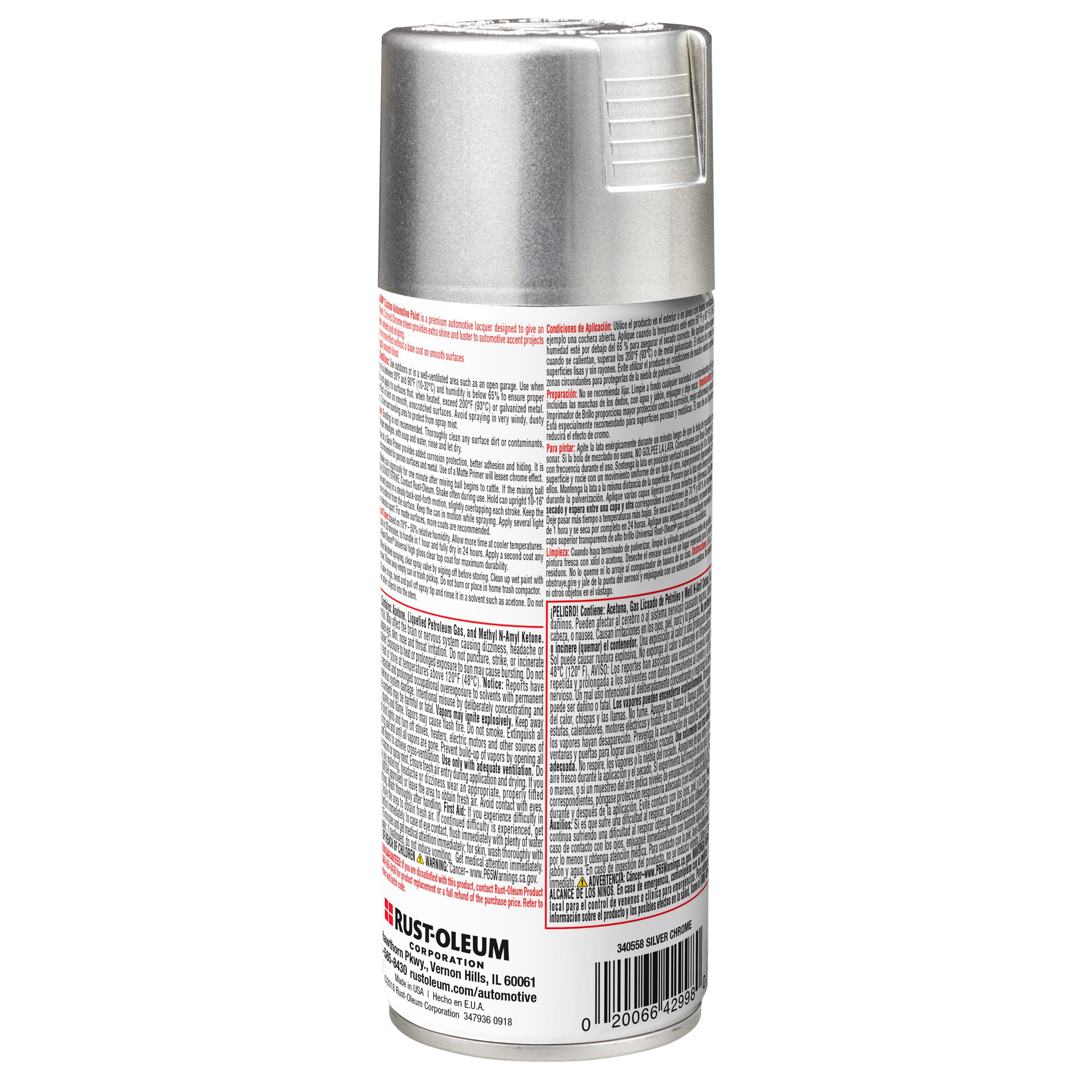Rust-Oleum Chrome Silver Premium Custom Spray Paint 10oz