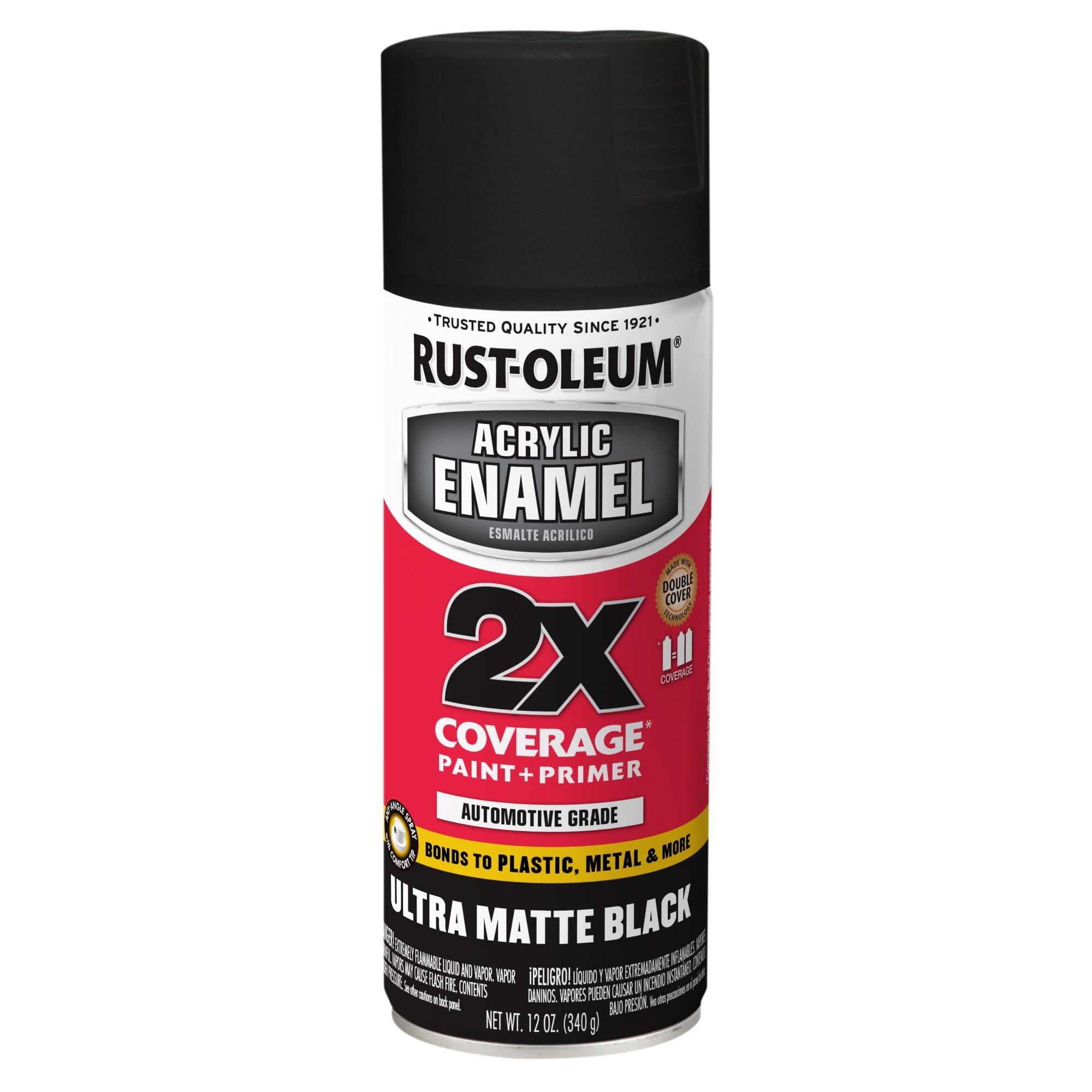 Rust-Oleum Ultra Matte Black Acrylic Enamel 2X Spray Paint 12Oz