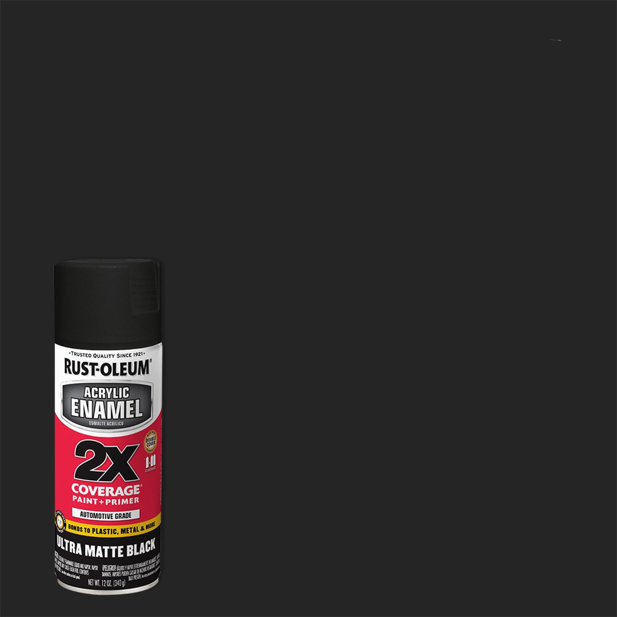 Rust-Oleum Ultra Matte Black Acrylic Enamel 2X Spray Paint 12Oz | AutoZone