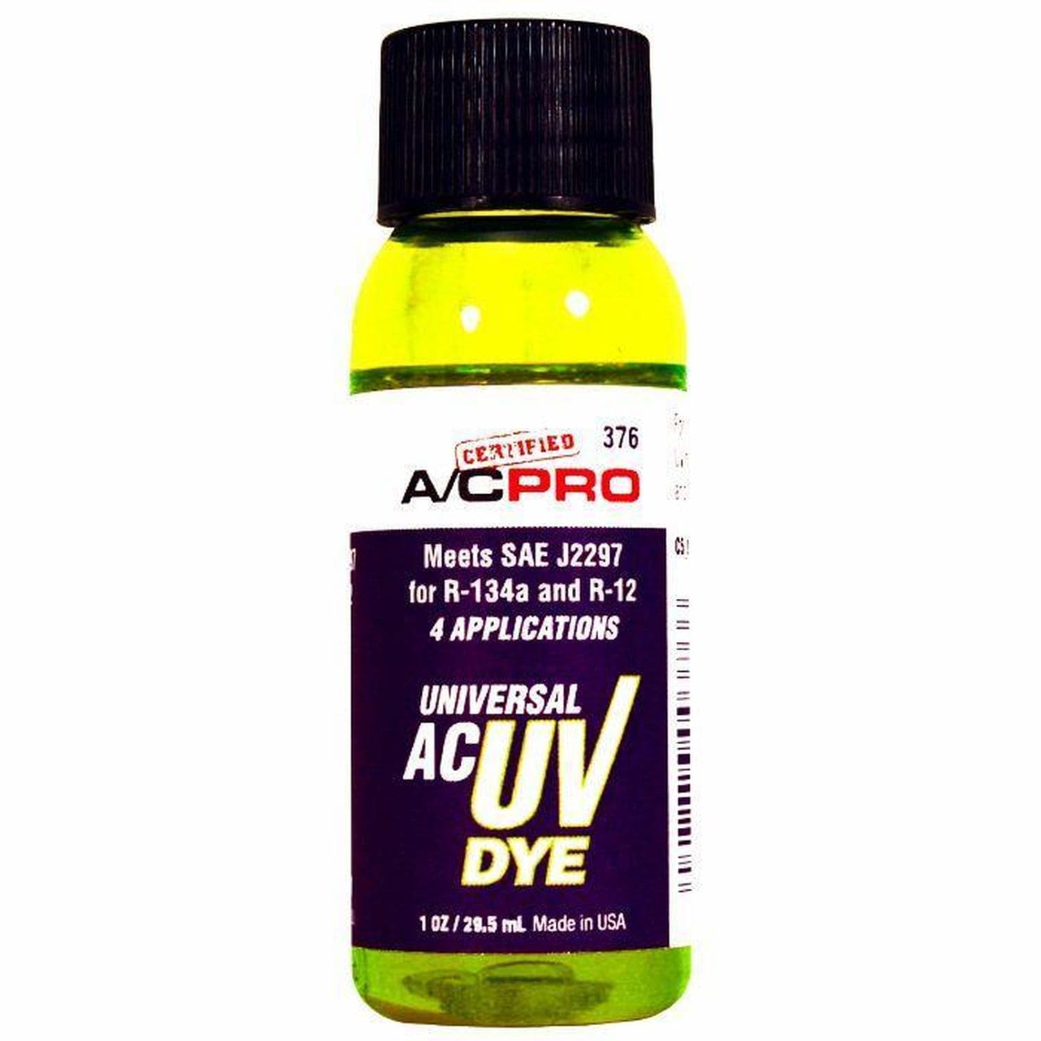 ACプラグ　　　　アユカラー A/C Certified Pro 376 Universal A/C UV Dye 1oz | AutoZone