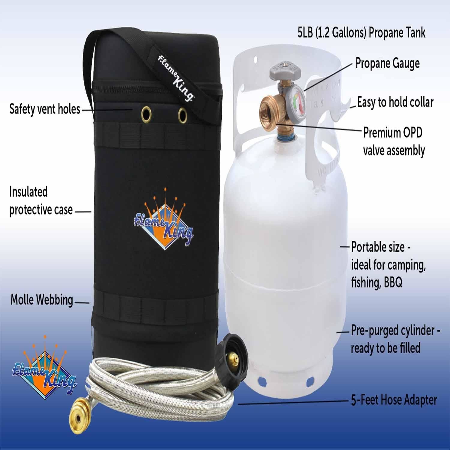 FLAME KING Liquid Propane Gas (LPG) Fuel Tank GH5-SSH-5LBG | AutoZone