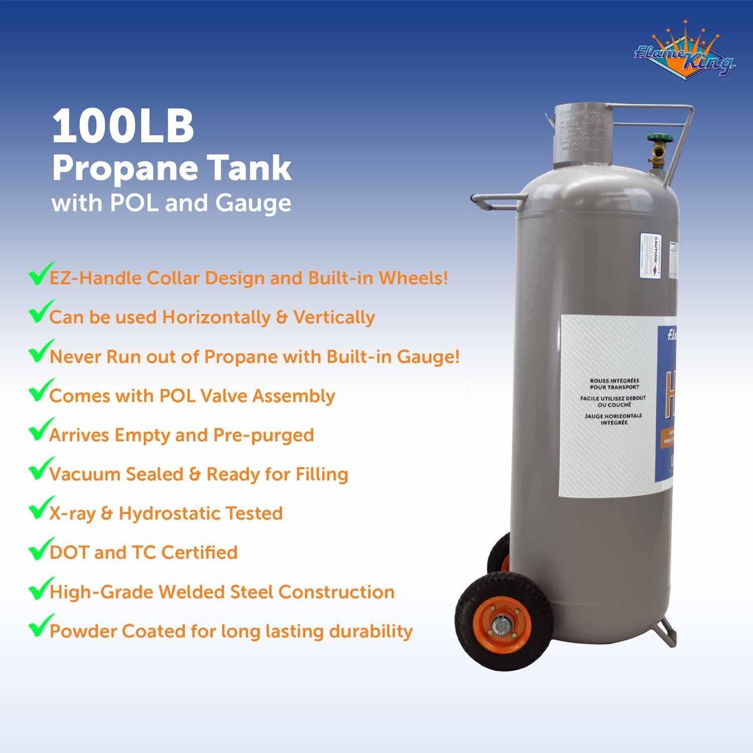 FLAME KING Liquid Propane Gas (LPG) Fuel Tank YSN100HOGA | AutoZone