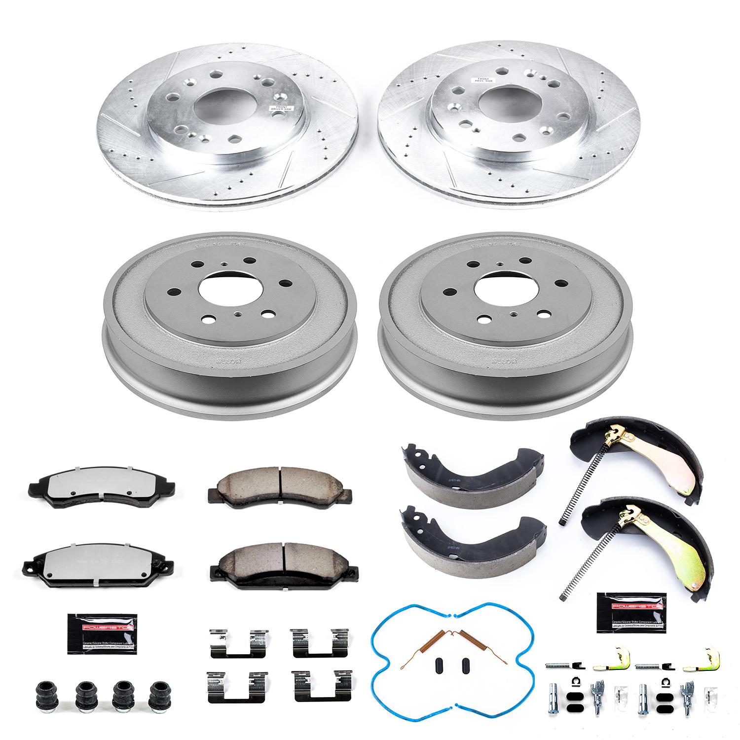 PowerStop Disc Brake Pad and Rotor / Drum Brake Shoe and Drum Kit ...