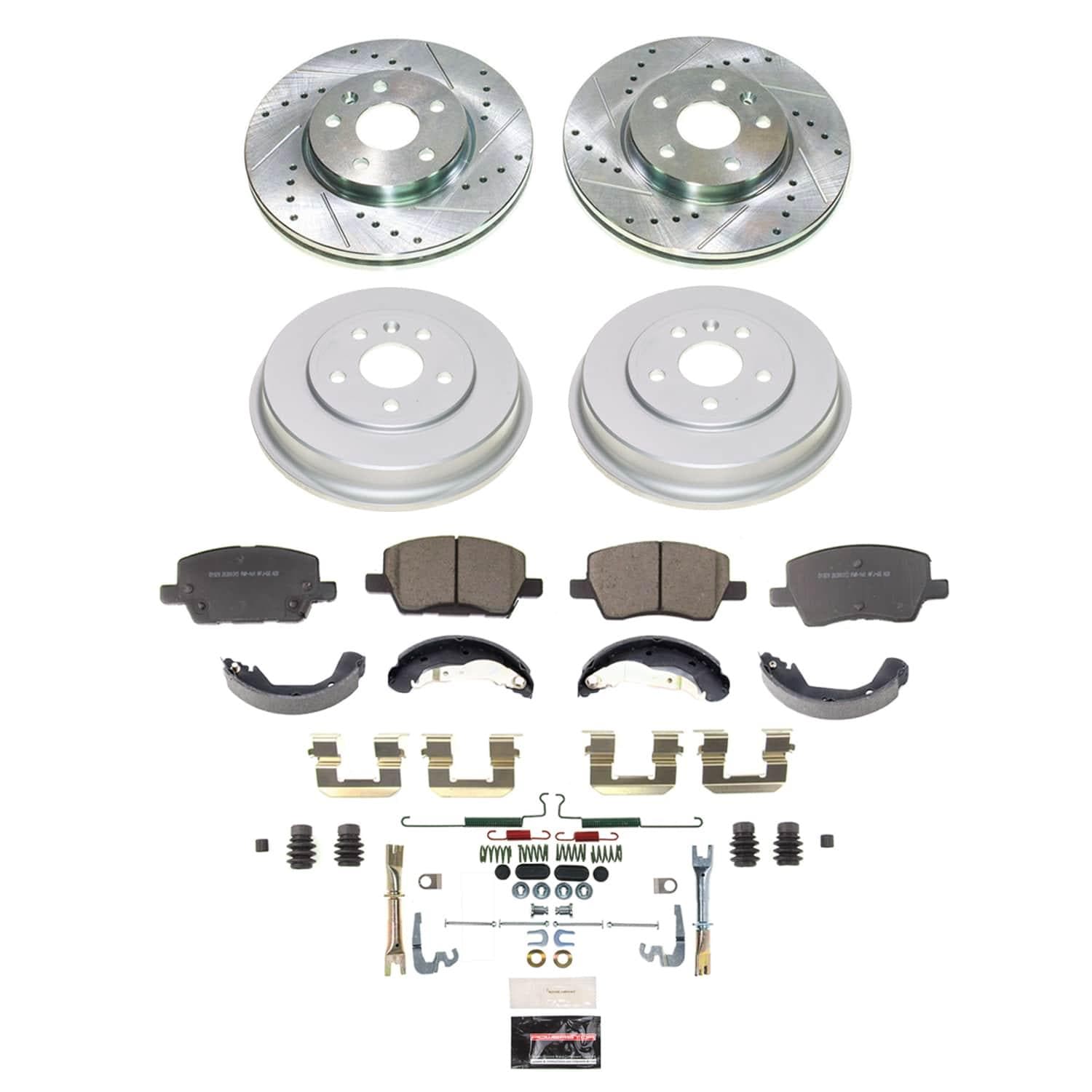 PowerStop Disc Brake Pad and Rotor / Drum Brake Shoe and Drum Kit ...