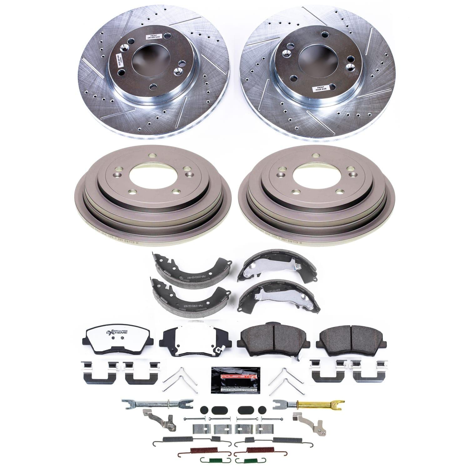 PowerStop Disc Brake Pad and Rotor / Drum Brake Shoe and Drum Kit ...