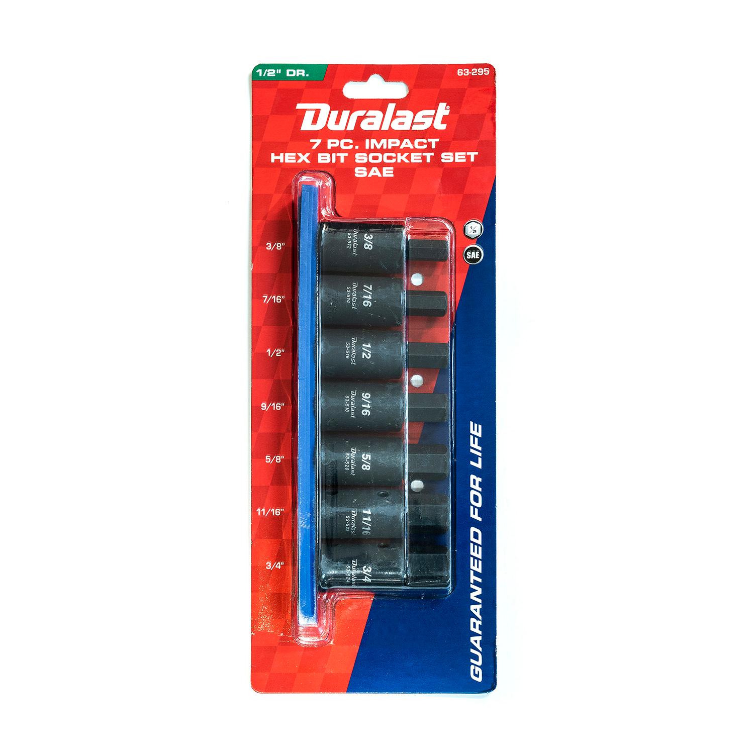 US PRO Gereedschap 10st Impact Hex Bit Socket Set 1/2 ''Drive