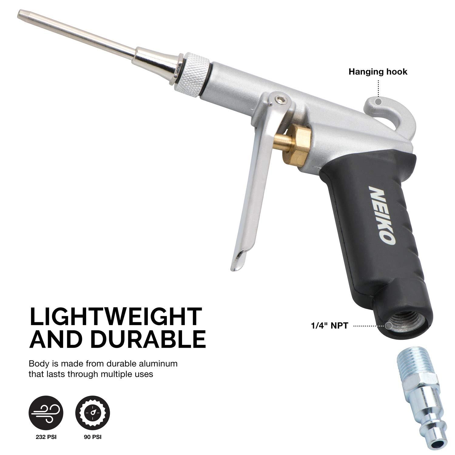 NEIKO 1/4in High Flow Air Blow Gun, Pneumatic Air Nozzle, Dust Gun