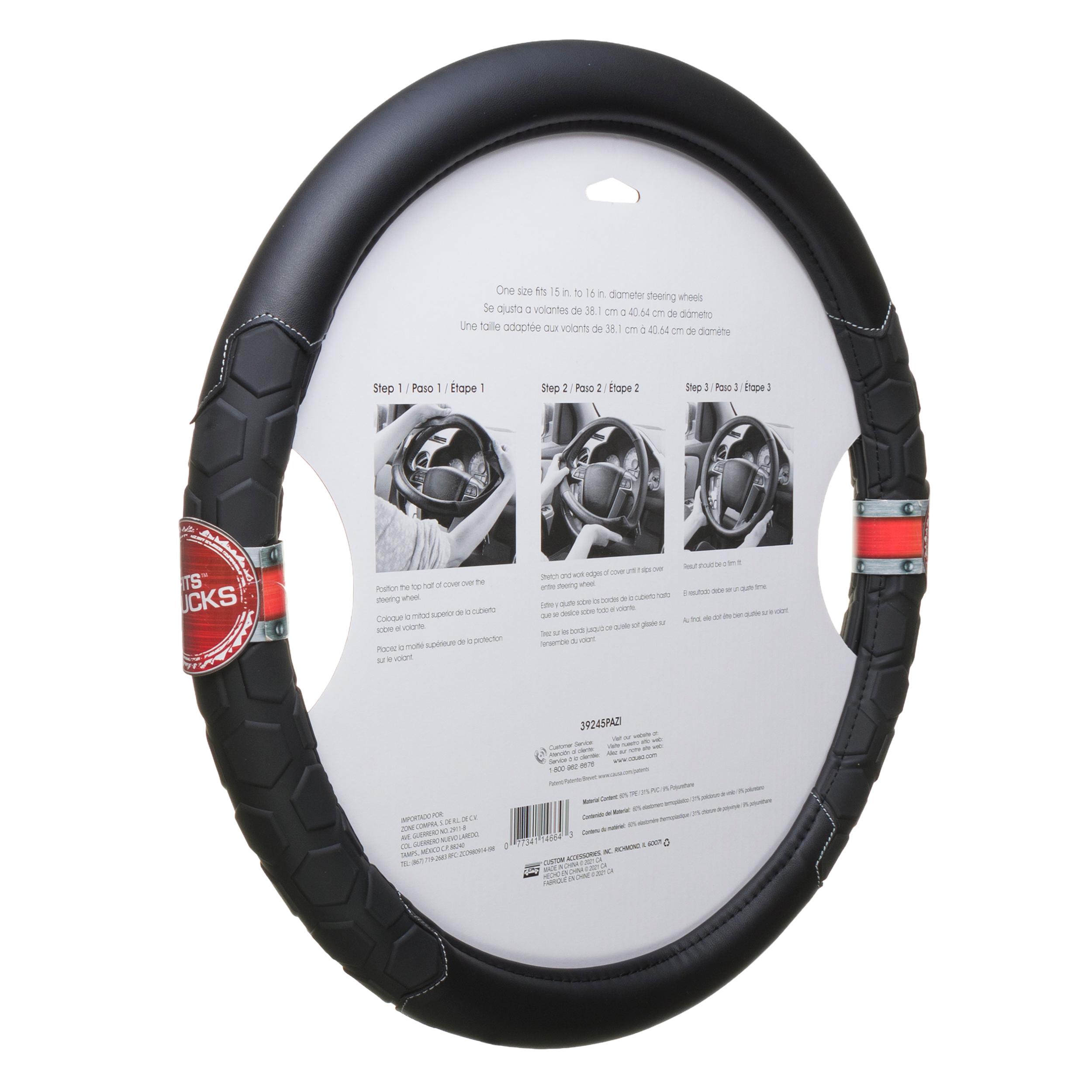 thumbnail image 2 of Black Perforated Leather Steering Wheel Cover For Scania R450 Streamline 2016+ – Shades Of Tuning Ltd 2 of 5