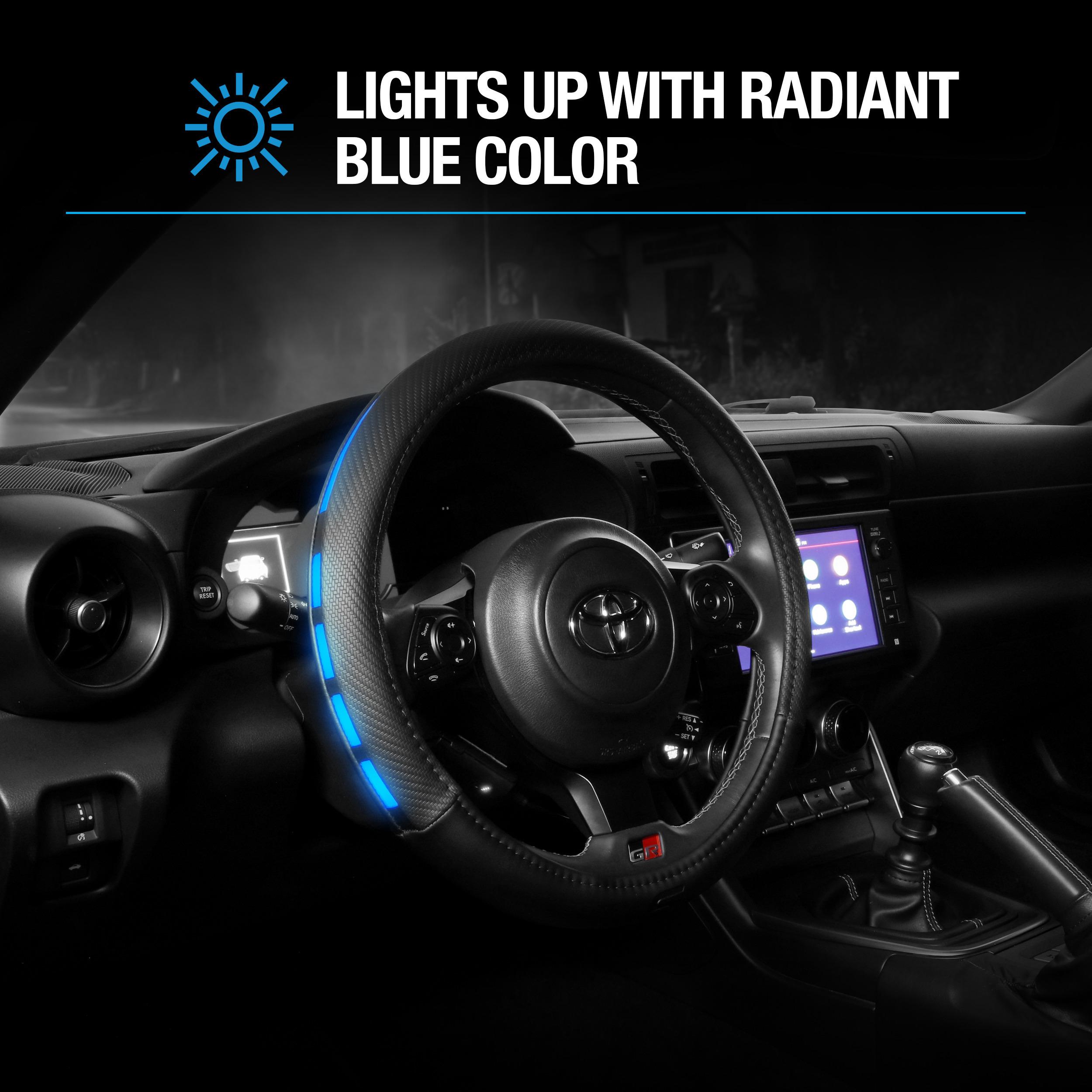 TYPE S Carbon Fiber Faux Leather Light Up Design Steering Wheel