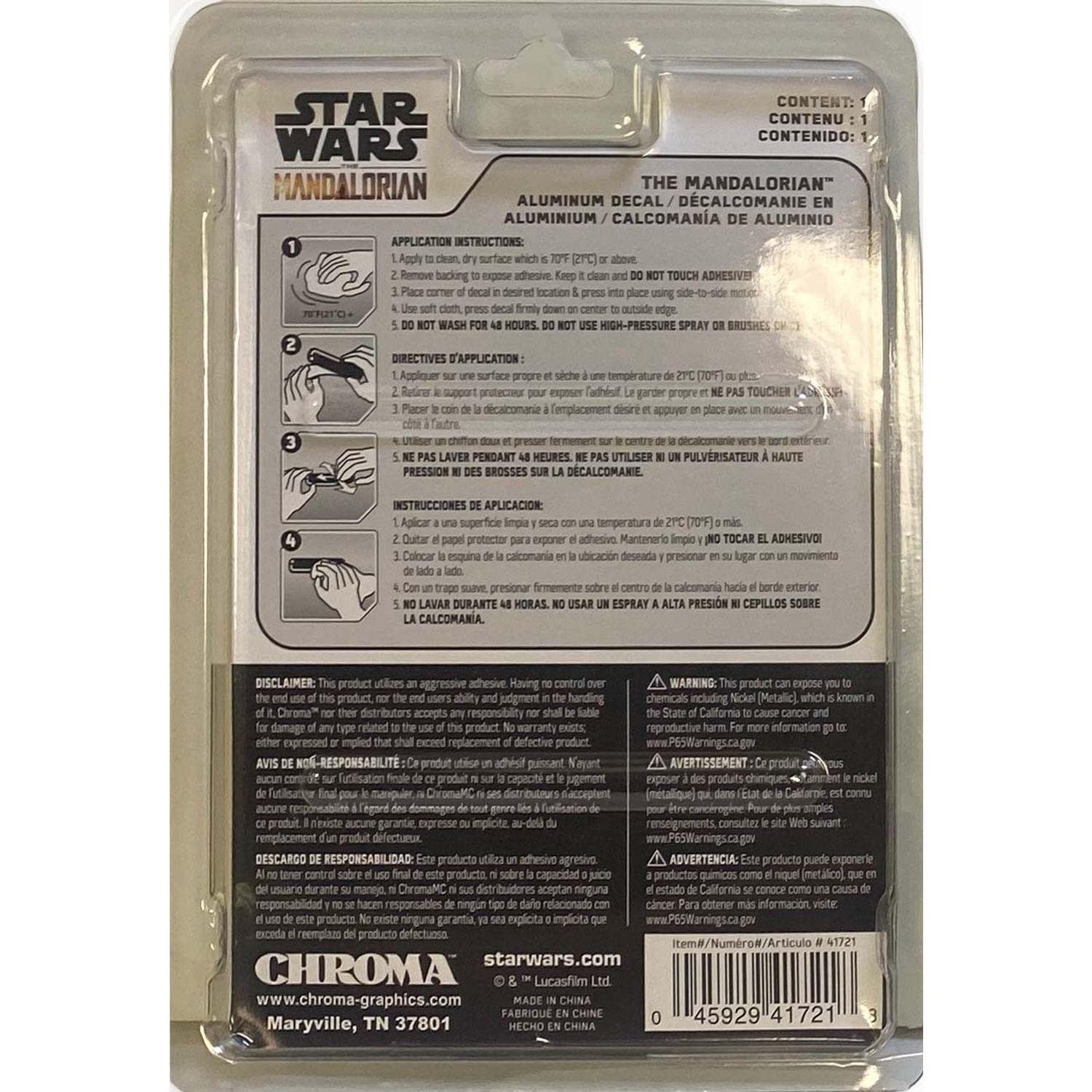 Chroma Graphics Aluminum Star Wars Mandalorian Multi-Purpose Decal