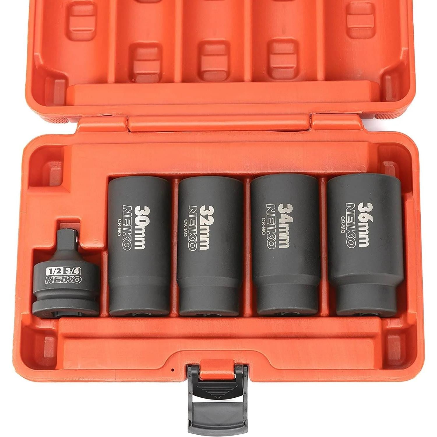 NEIKO 1/2in Drive Metric 30mm-36mm, Cr-Mo, 12-Point Axle Nut