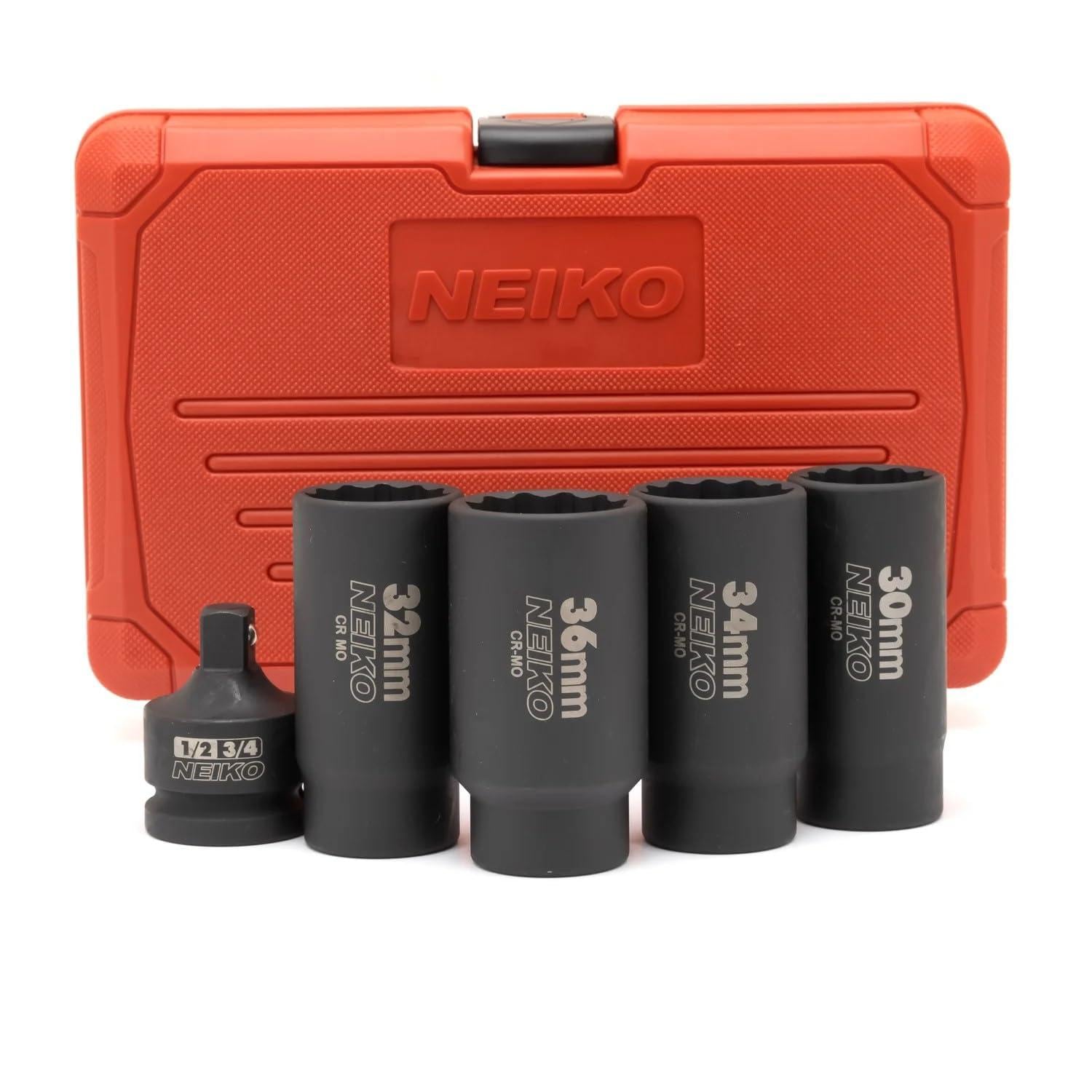 NEIKO 1/2in Drive Metric 30mm-36mm, Cr-Mo, 12-Point Axle Nut