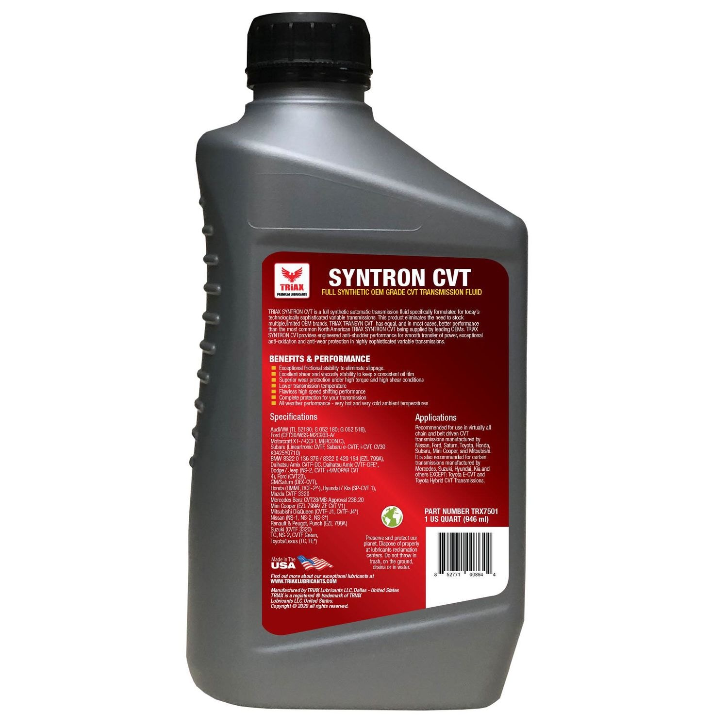 TRIAX Automatic Continuously Variable Transmission (CVT) Fluid