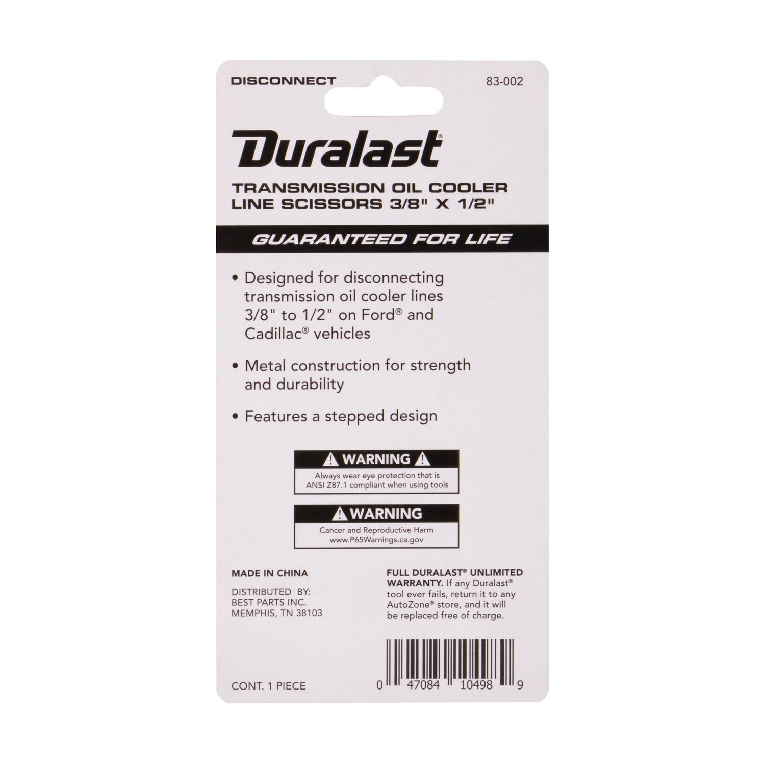 Duralast 3/8in x 1/2in Line Disconnect | AutoZone