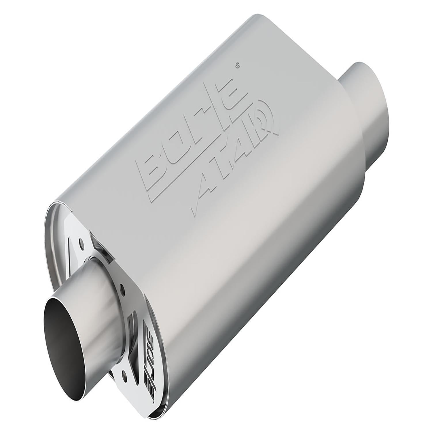 Borla 3in Offset Inlet x 3in Center Outlet Stainless Steel Oval