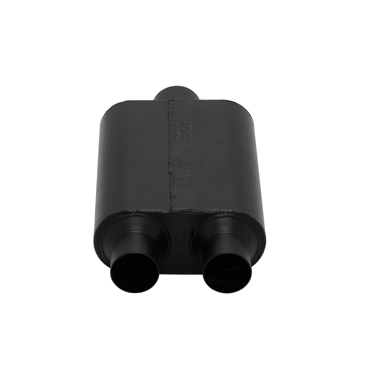 Flowmaster Bronco Super 44 Series Offset/Dual Out Oval Muffler; 3-Inch