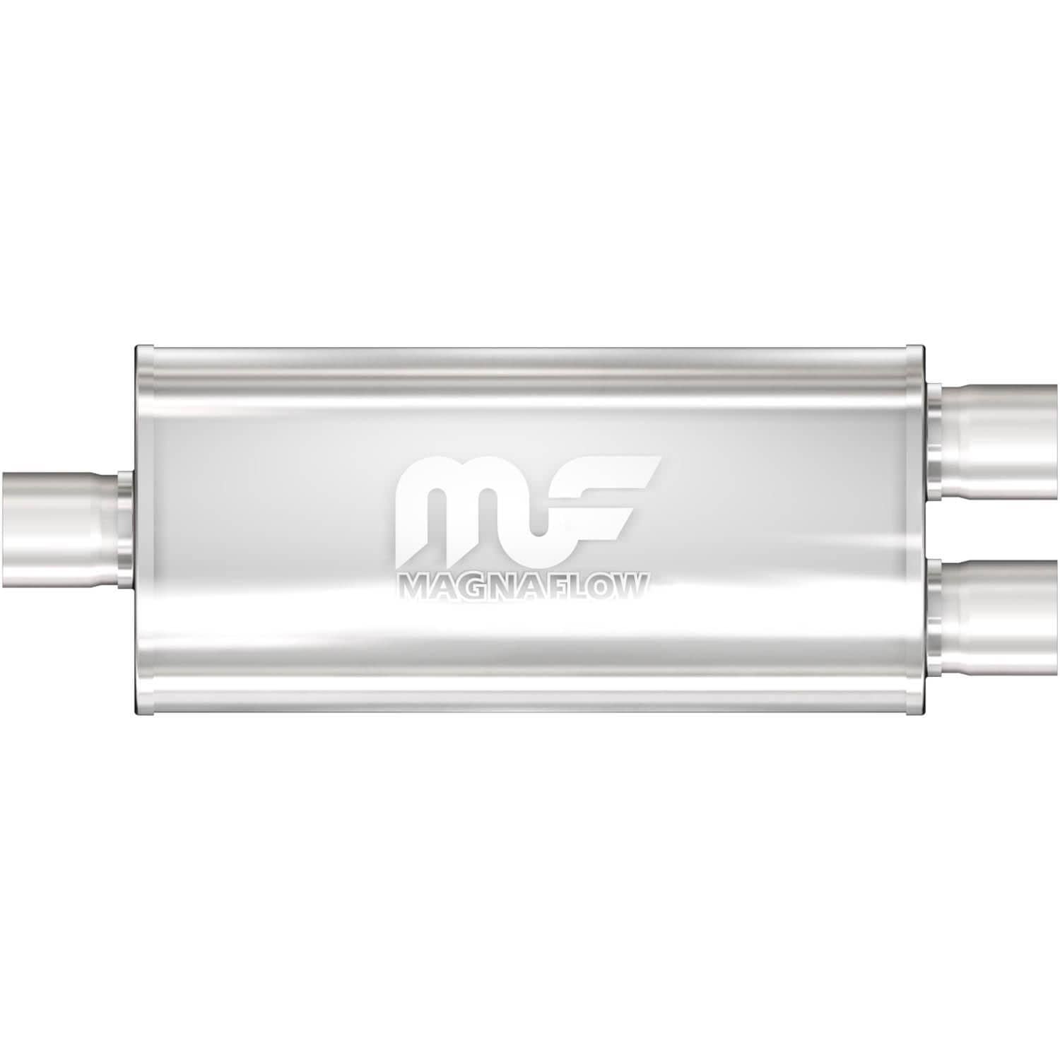 MAGNAFLOW 中間サイレンサー MagnaFlow Center 3in Inlet Dual 2.5in Outlet 5in x 18in Oval